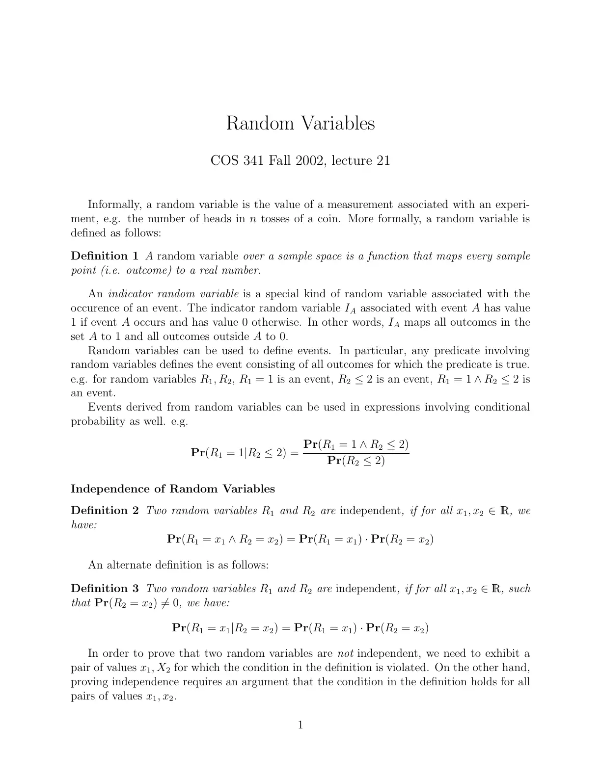 غلاف تقرير Random Variables
