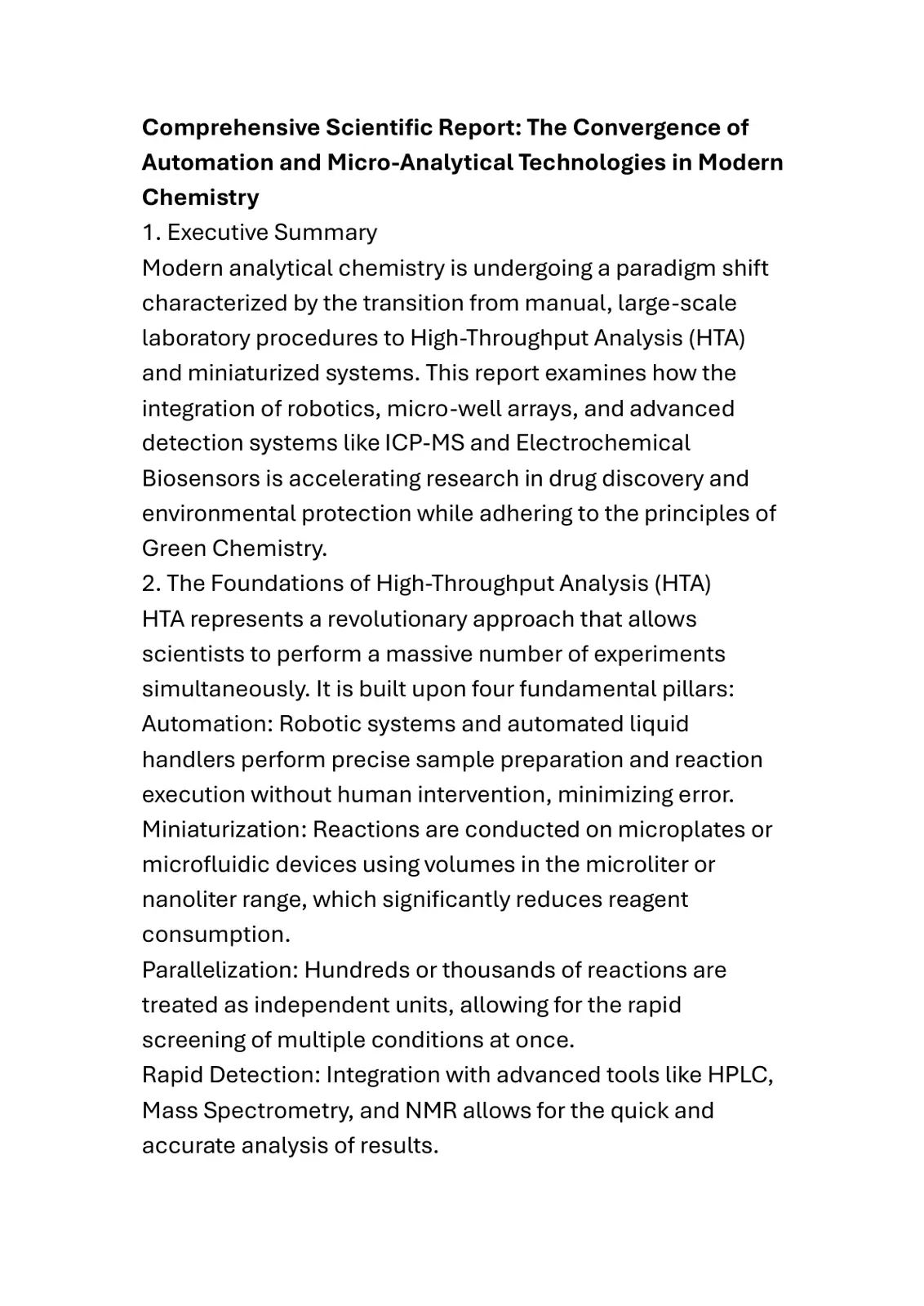 غلاف تقرير Comprehensive Scientific Report: The Convergence of Automation and Micro-Analytical Technologies in Modern Chemistry
