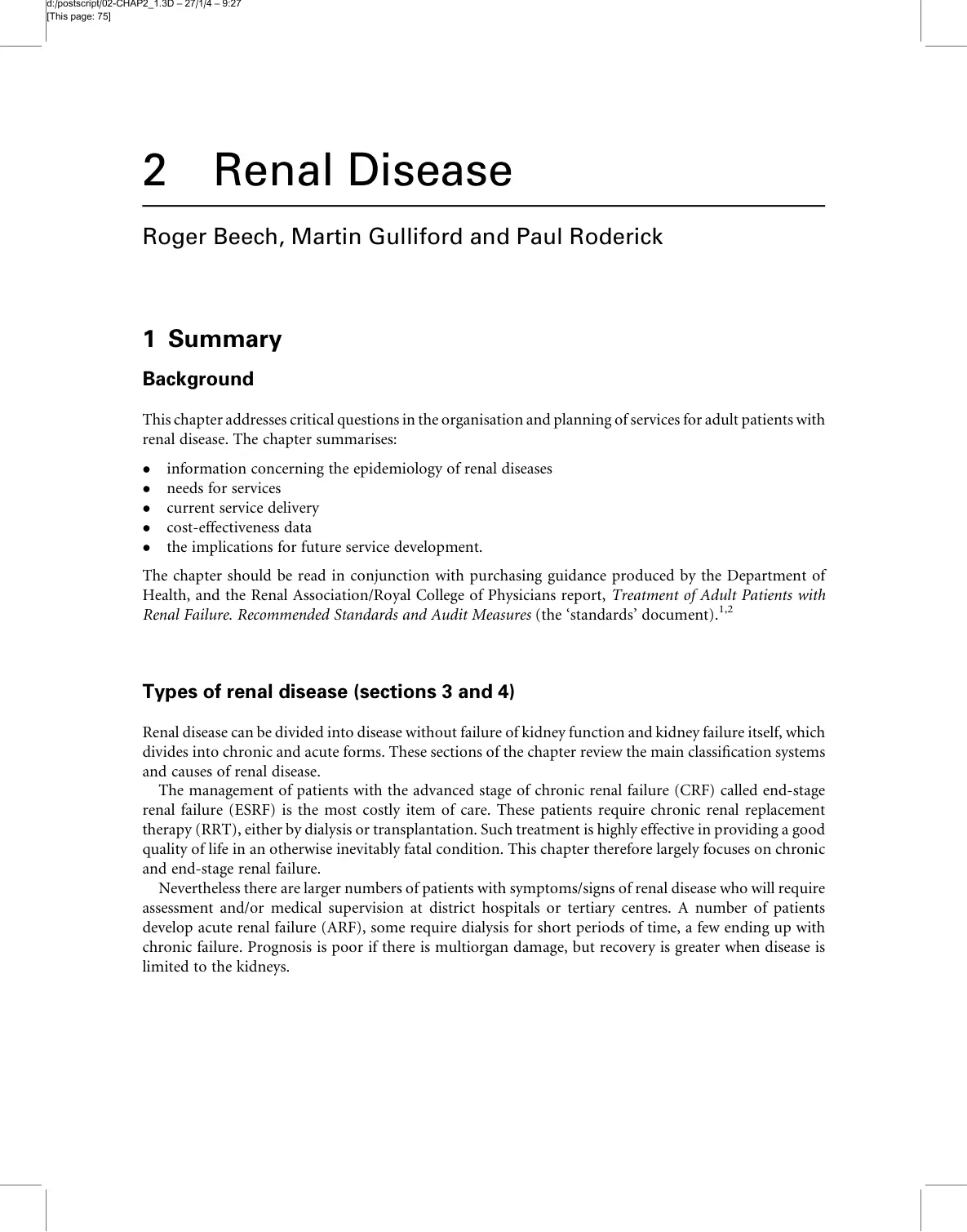 غلاف تقرير Renal Disease