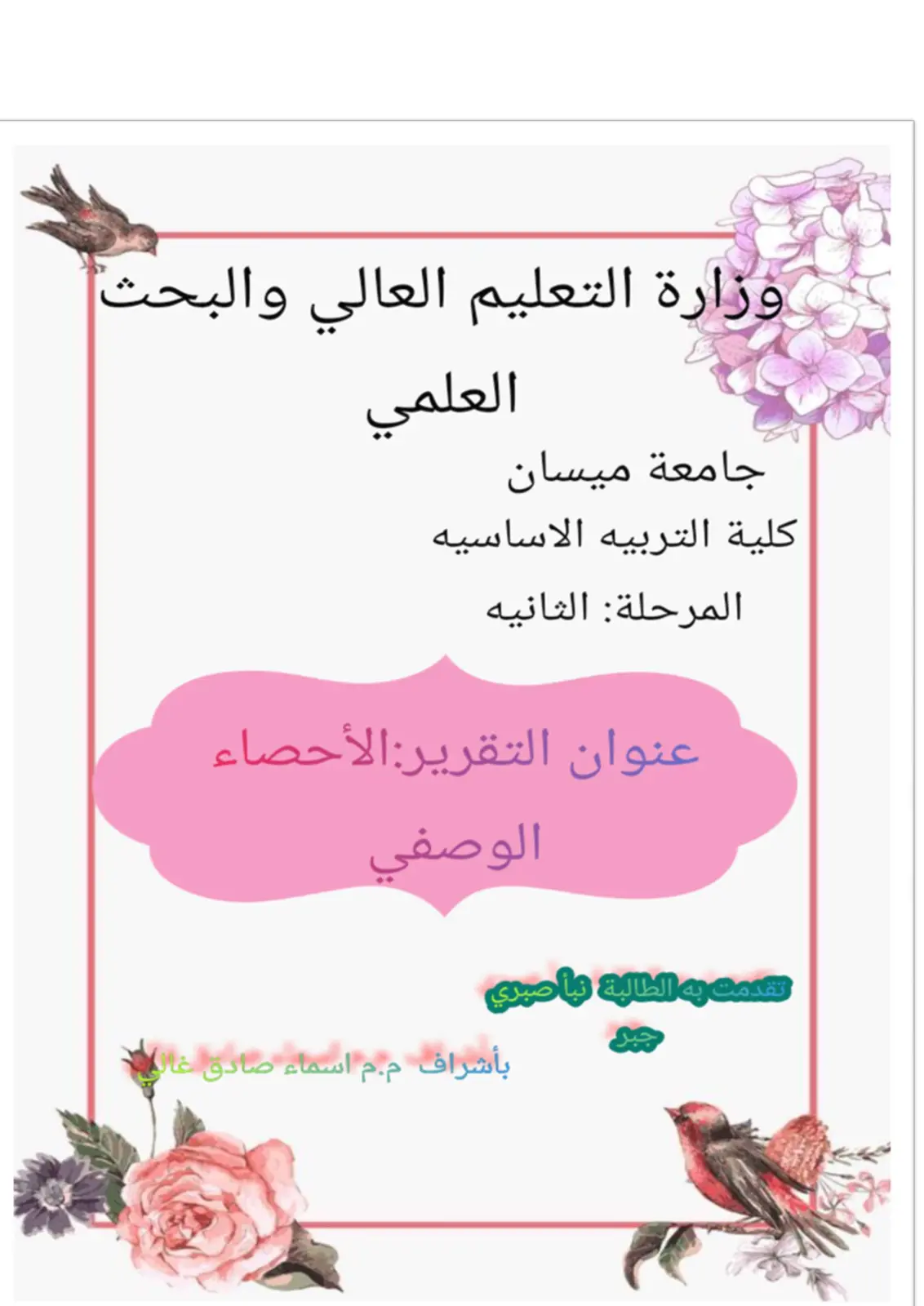 غلاف تقرير الإحصاء الوصفي