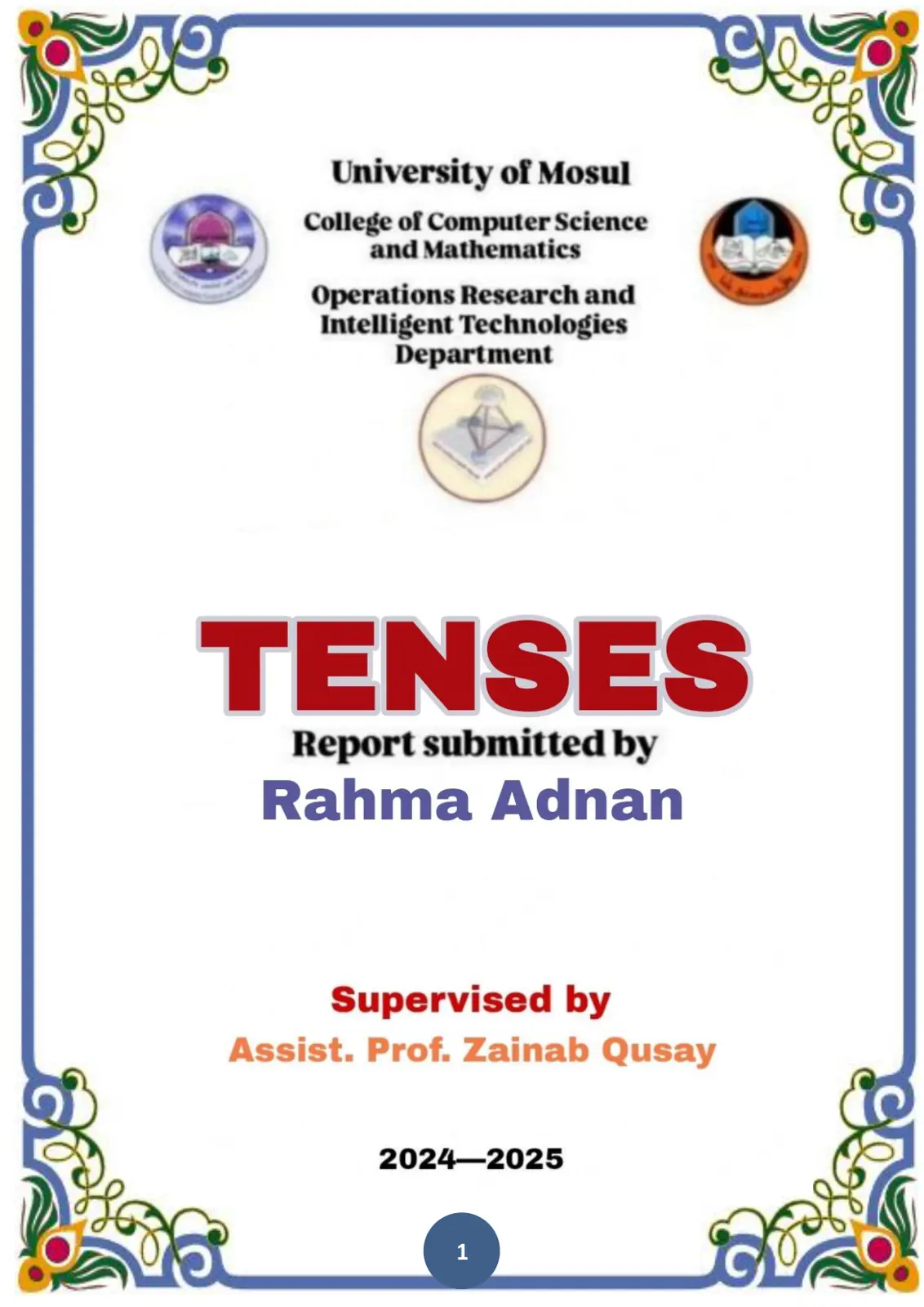غلاف تقرير TENSES
