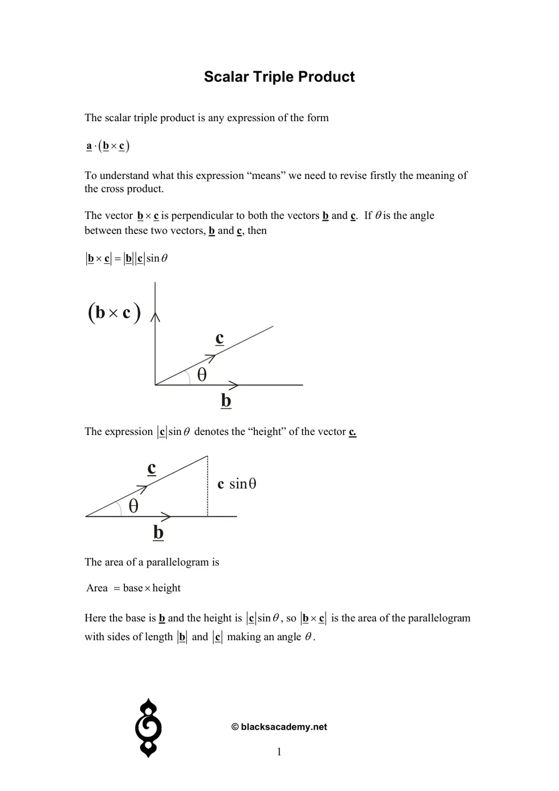 غلاف تقرير Scalar Triple Product