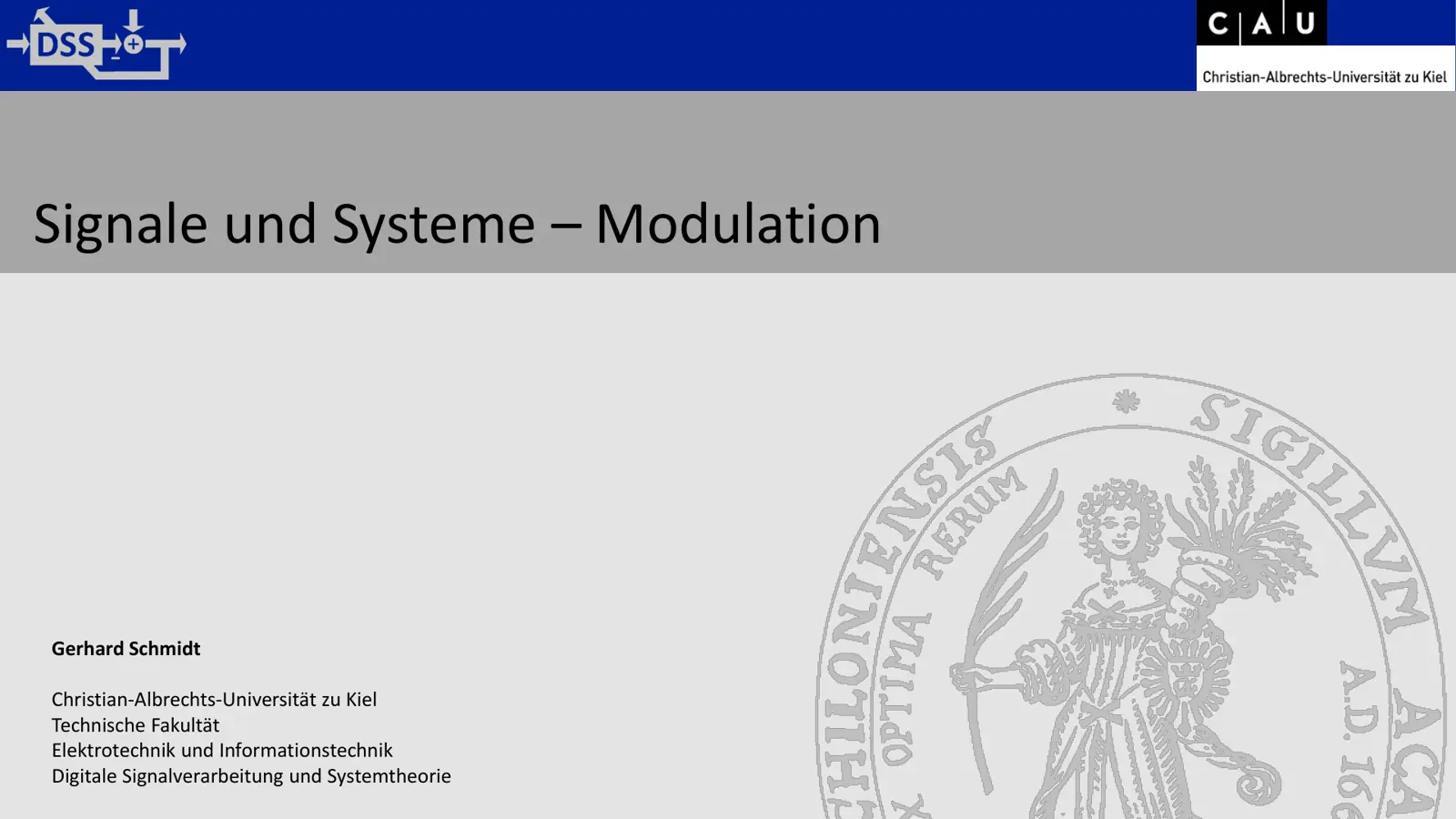 غلاف تقرير Signale und Systeme – Modulation