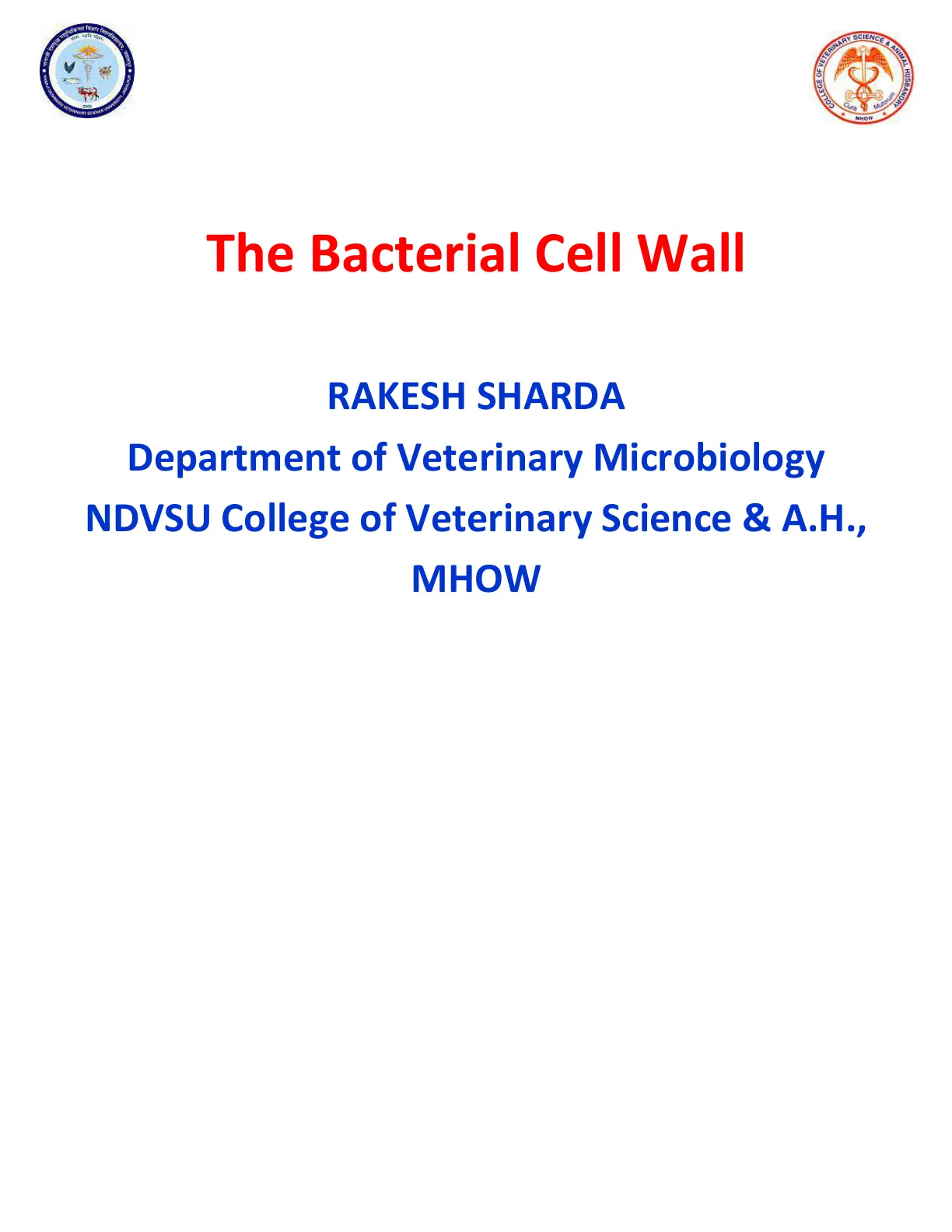 غلاف تقرير The Bacterial Cell Wall