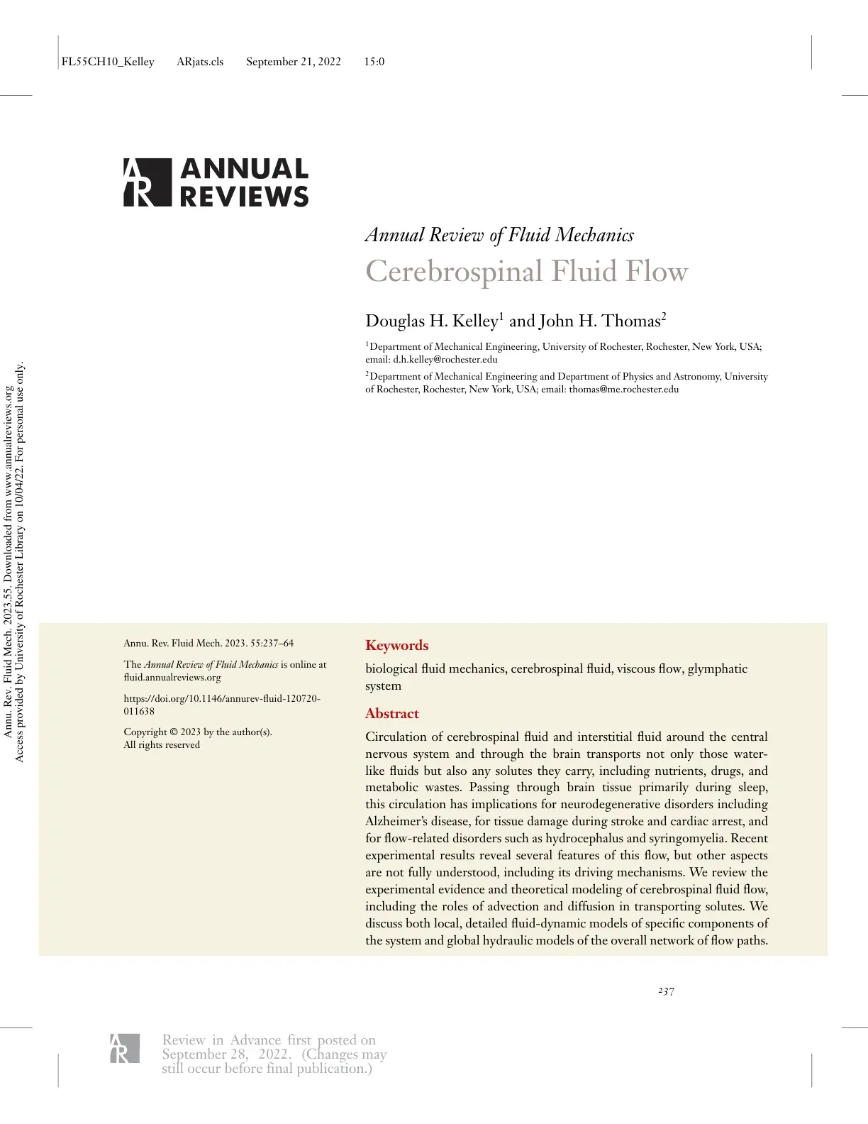 غلاف تقرير Cerebrospinal Fluid Flow
