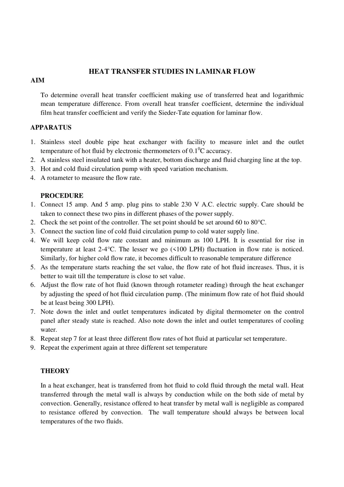 غلاف تقرير Heat Transfer Studies in Laminar Flow