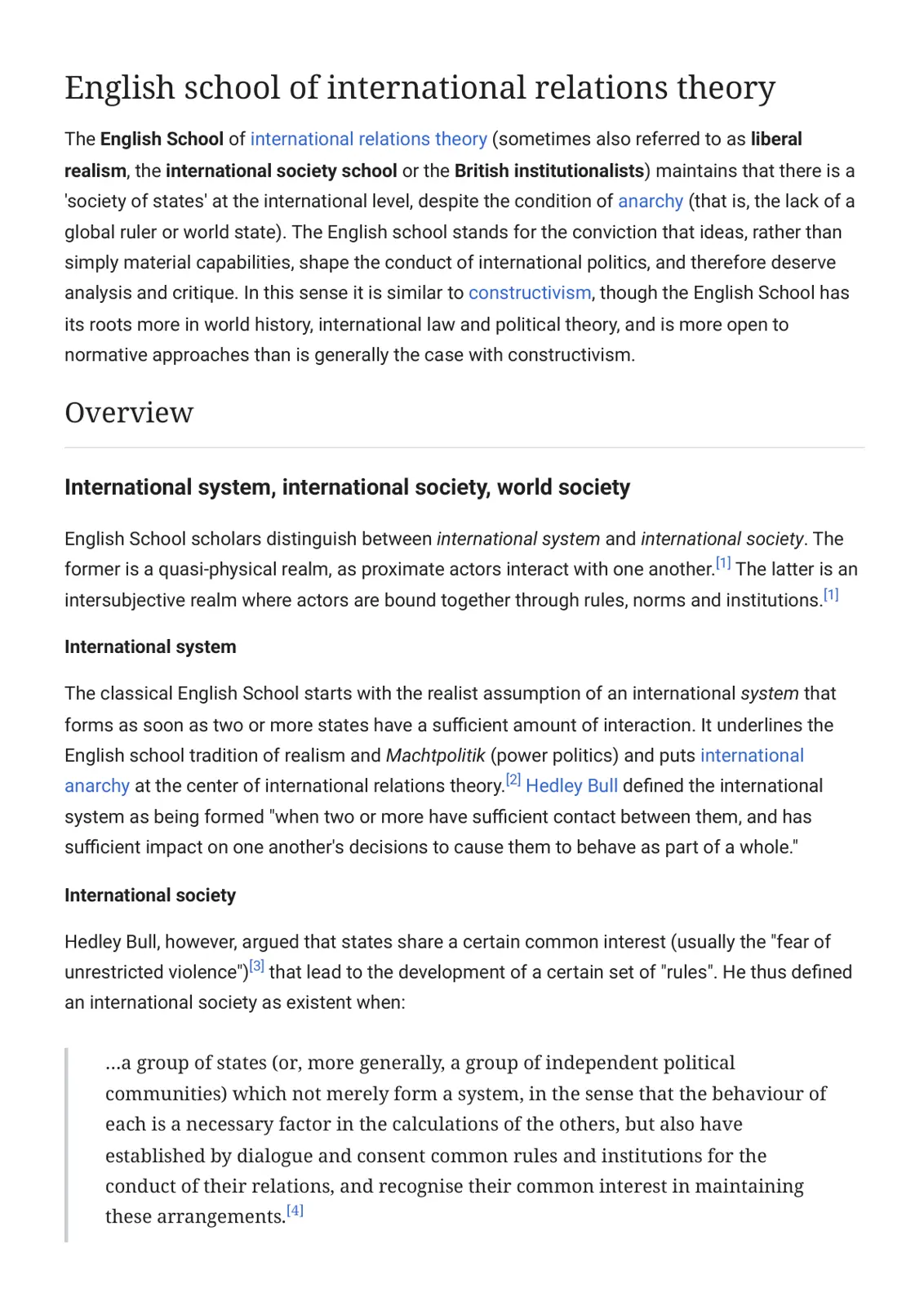 غلاف تقرير English School of International Relations Theory