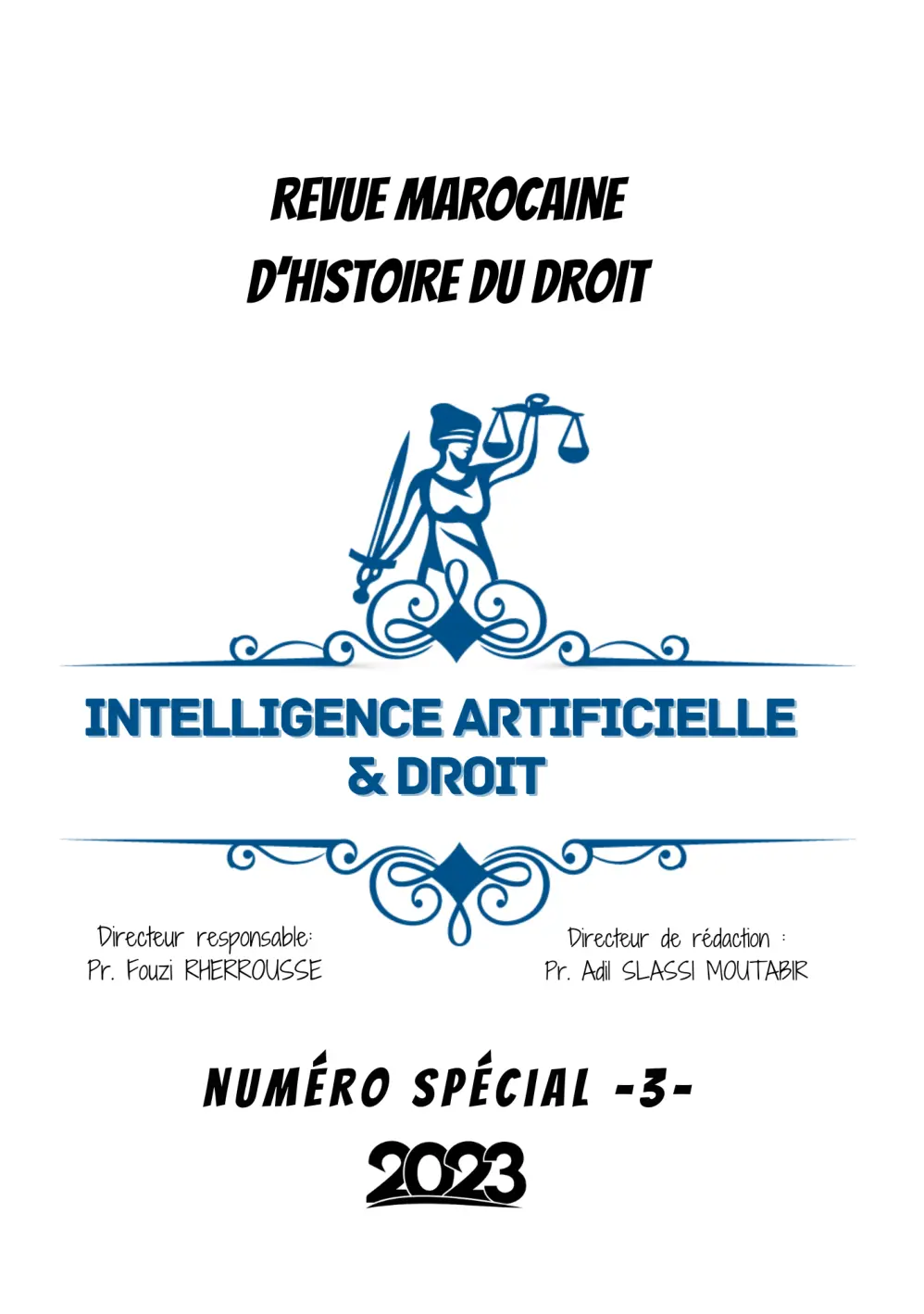 غلاف تقرير Intelligence Artificielle & Droit - Revue Marocaine d'Histoire du Droit