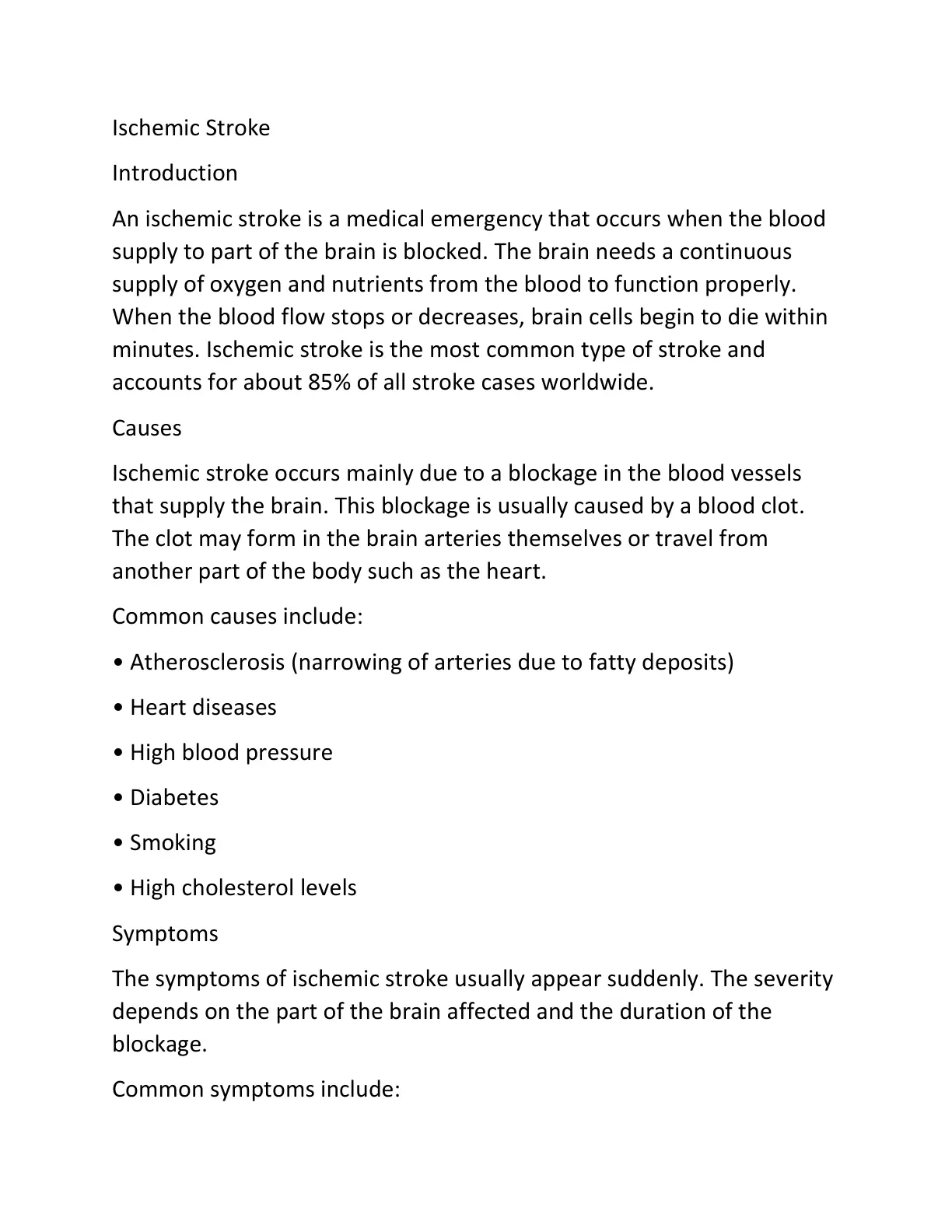 غلاف تقرير Ischemic Stroke
