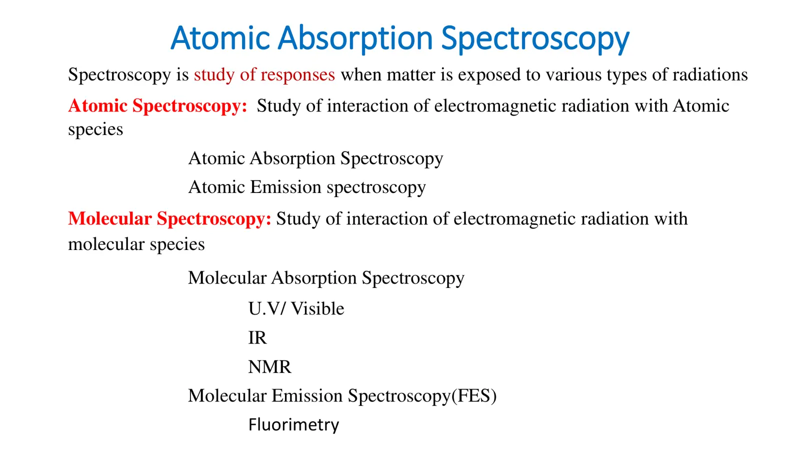 غلاف تقرير Atomic Absorption Spectroscopy