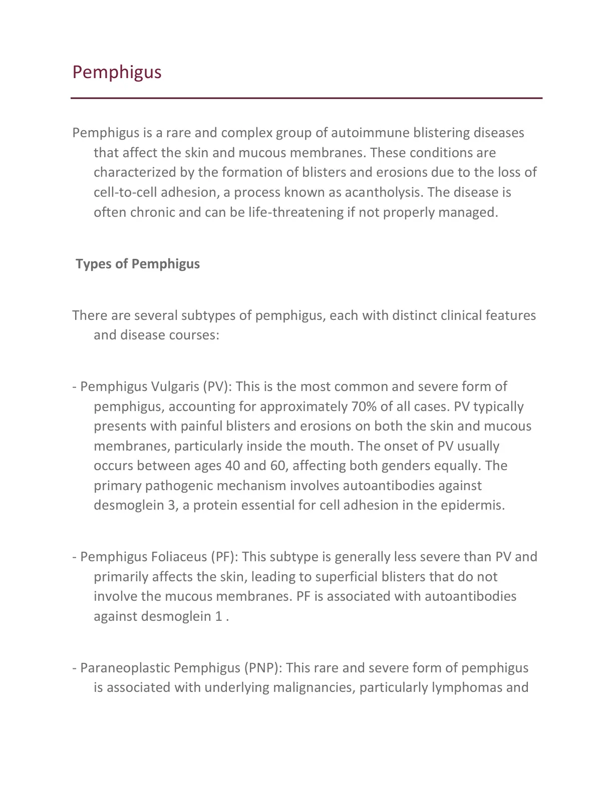 غلاف تقرير Pemphigus