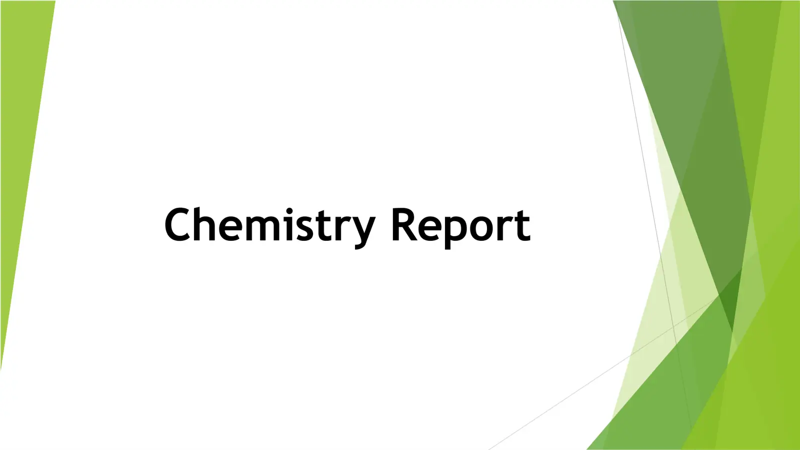 غلاف تقرير Chemistry Report