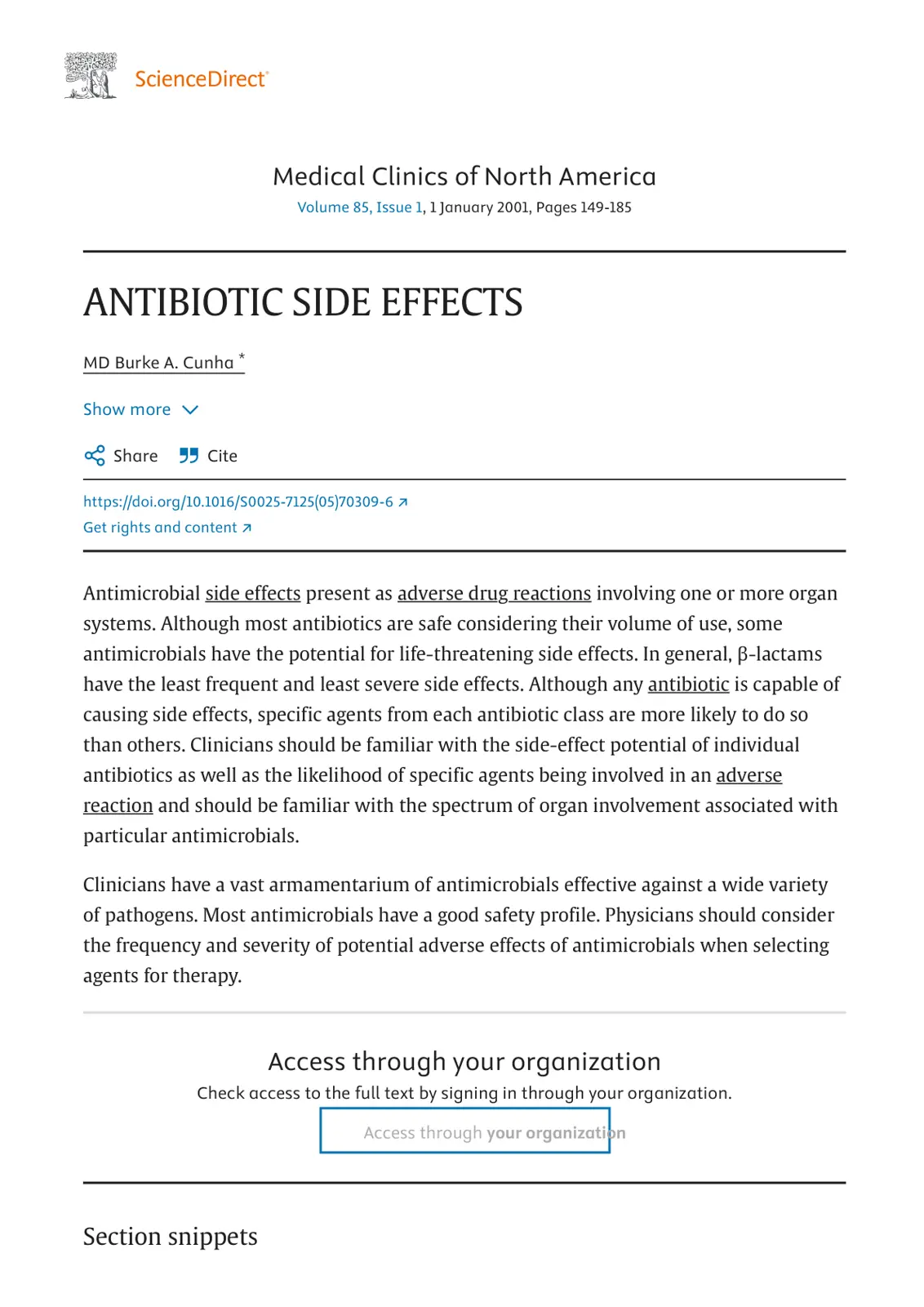 غلاف تقرير ANTIBIOTIC SIDE EFFECTS