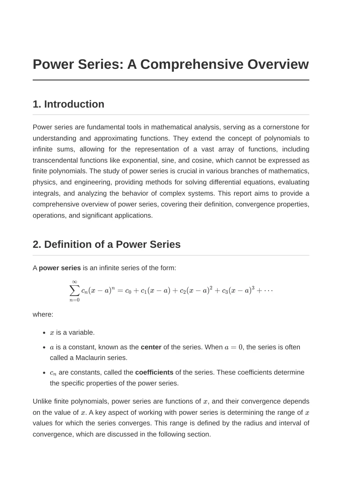 غلاف تقرير Power Series: A Comprehensive Overview