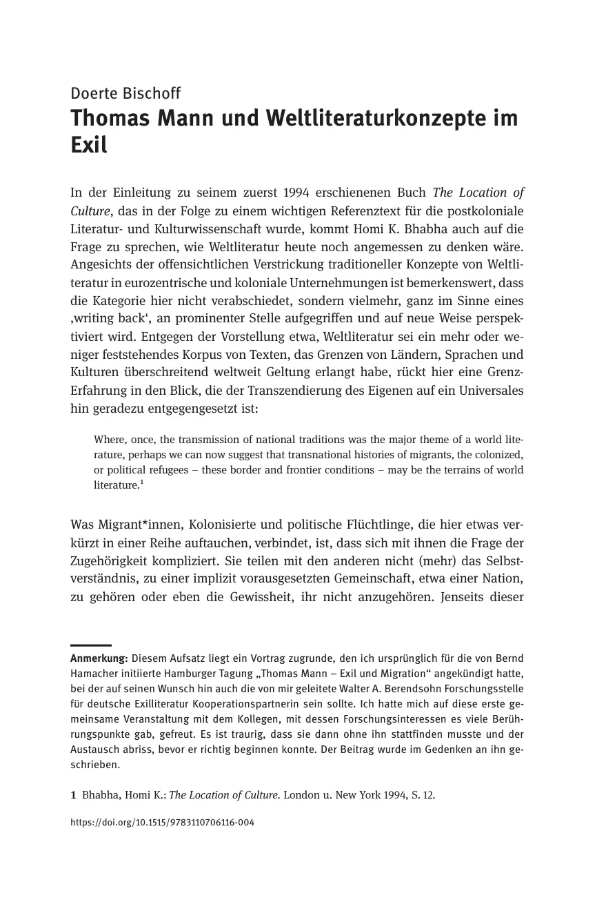غلاف تقرير Thomas Mann und Weltliteraturkonzepte im Exil