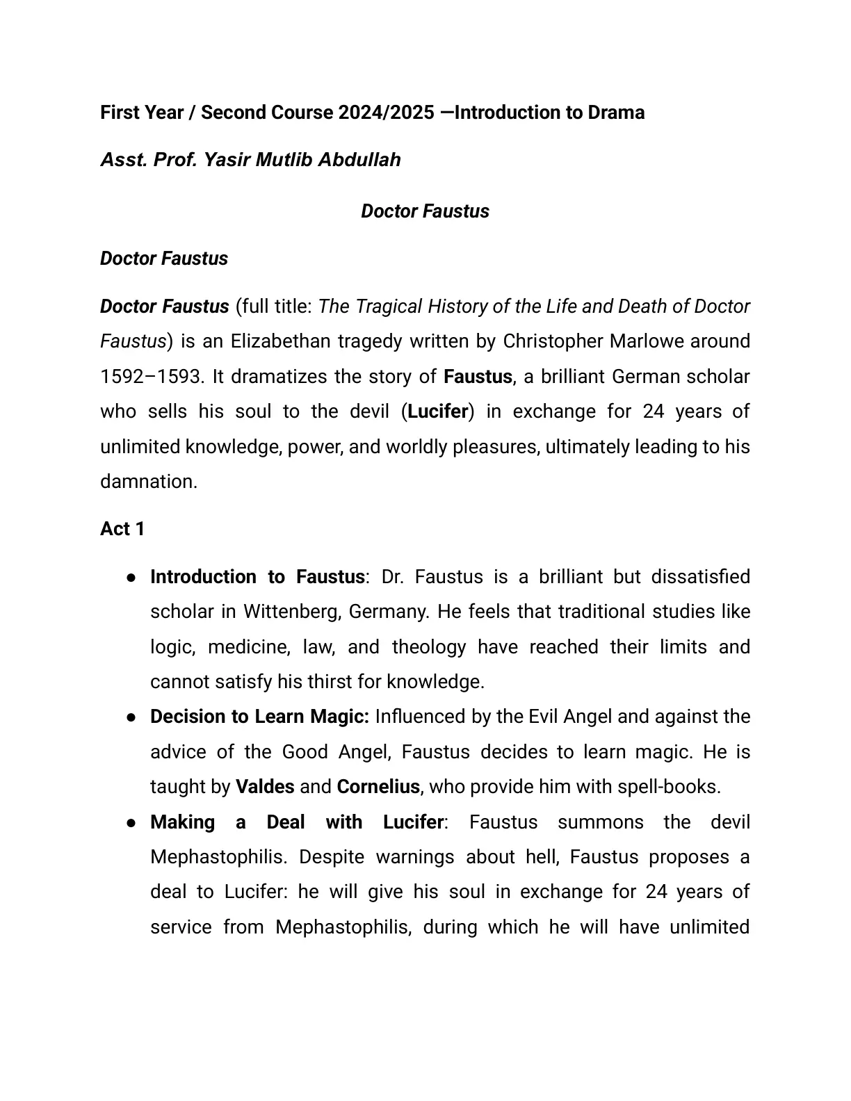 غلاف تقرير Doctor Faustus