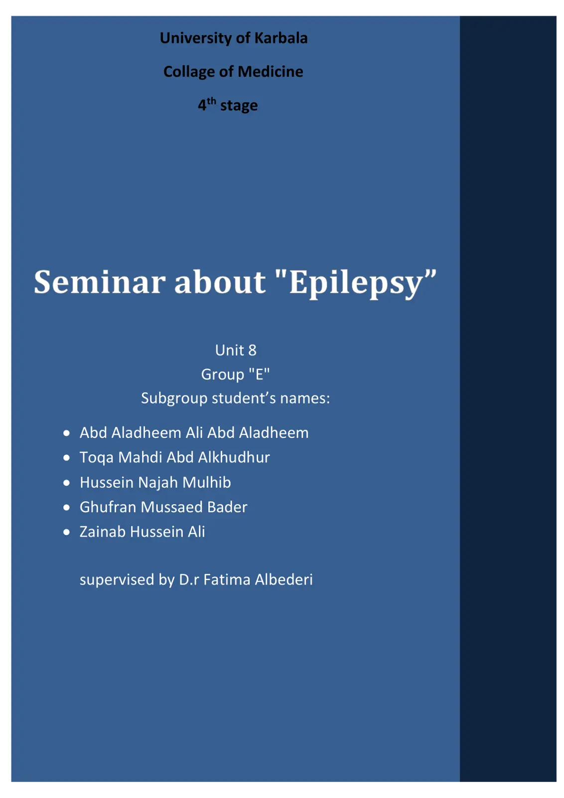 غلاف تقرير Epilepsy