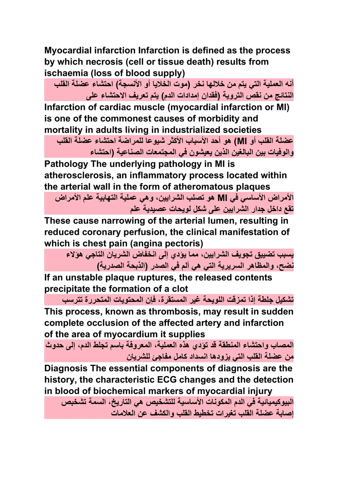 غلاف تقرير Myocardial infarction