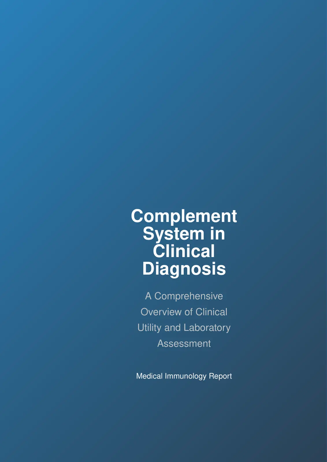 غلاف تقرير Complement System in Clinical Diagnosis