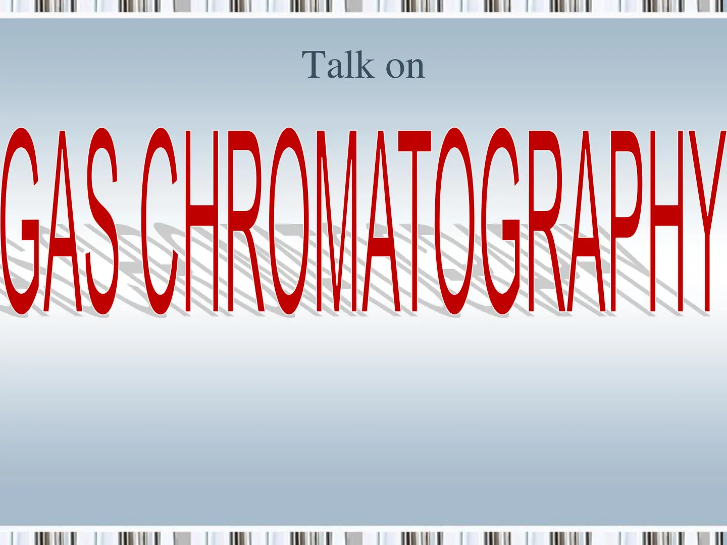 غلاف تقرير Talk on Gas Chromatography