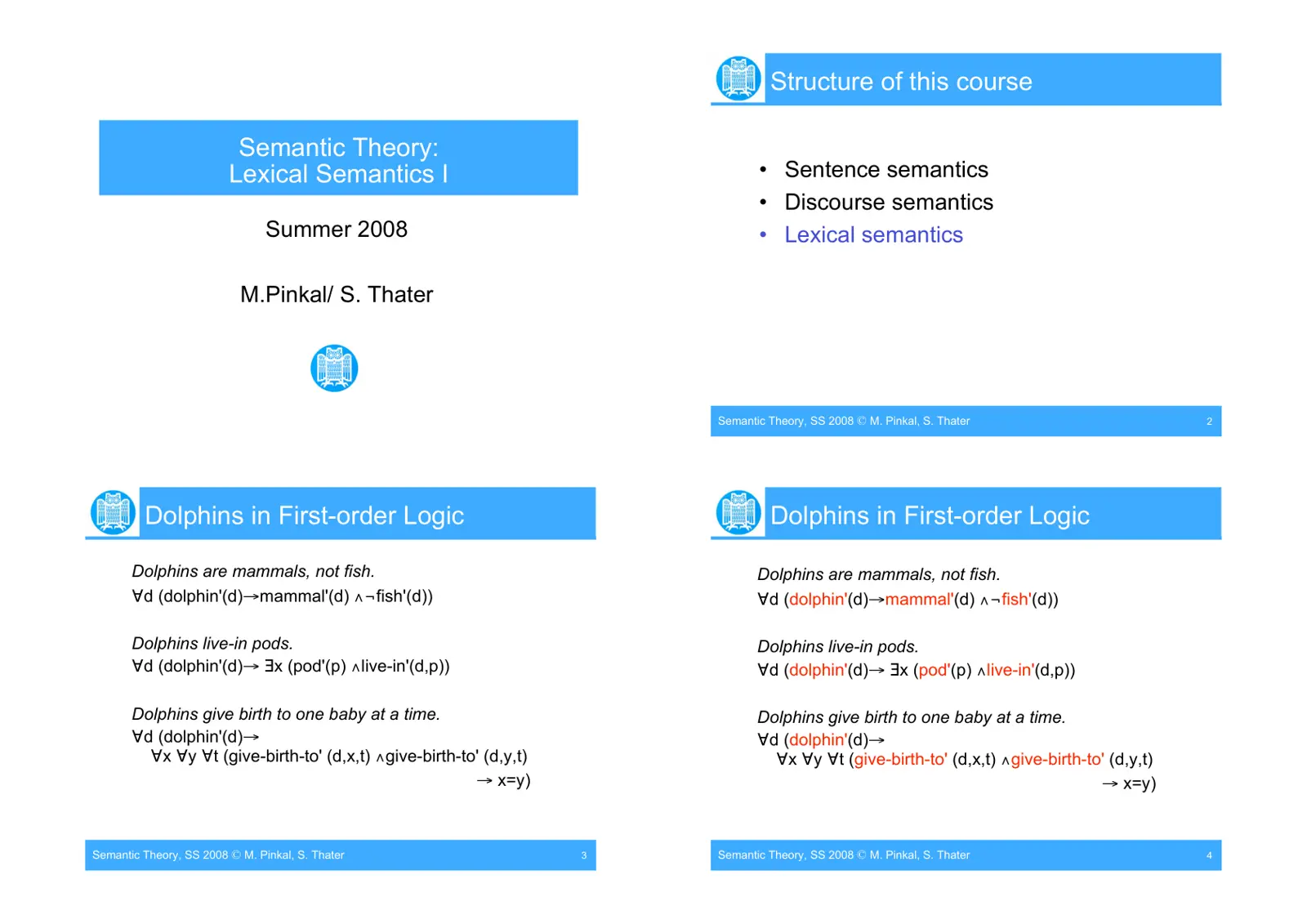 غلاف تقرير Semantic Theory: Lexical Semantics I