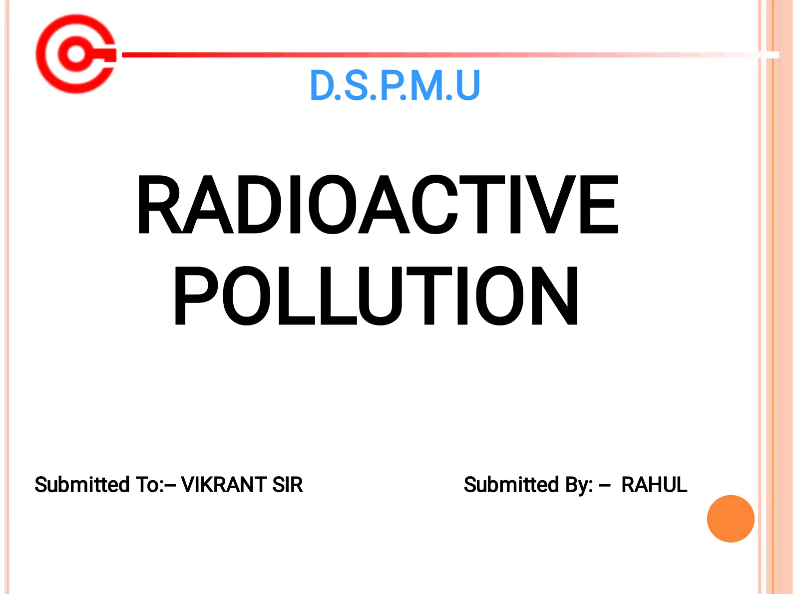 غلاف تقرير RADIOACTIVE
POLLUTION