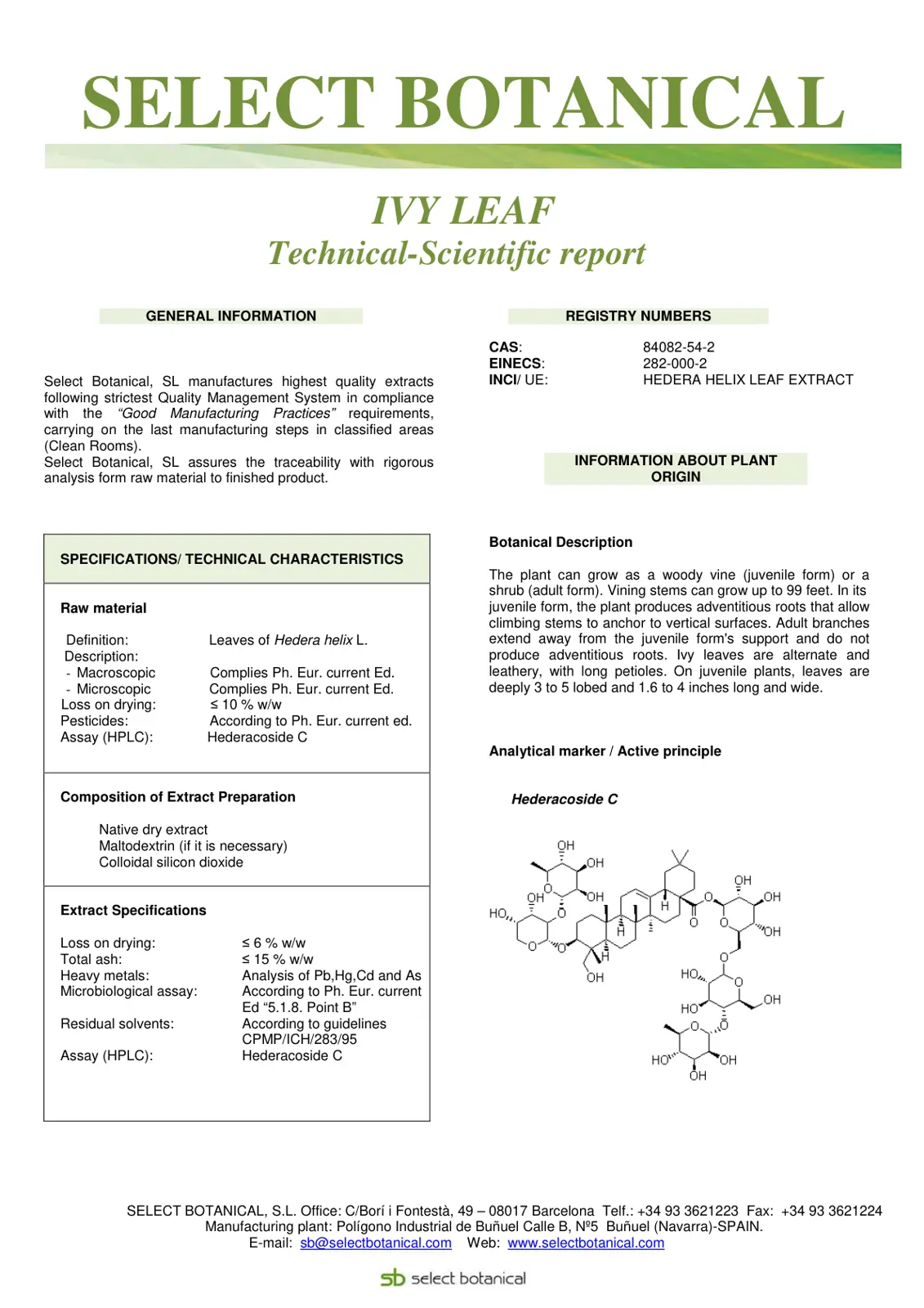 غلاف تقرير IVY LEAF Technical-Scientific report