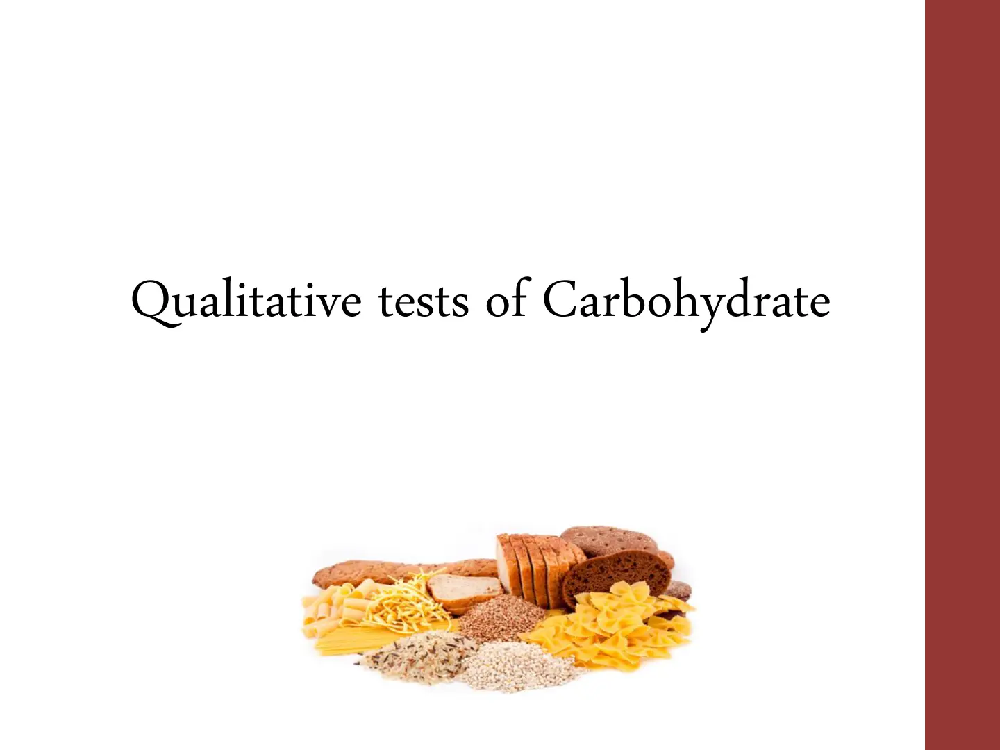 غلاف تقرير Qualitative tests of Carbohydrate