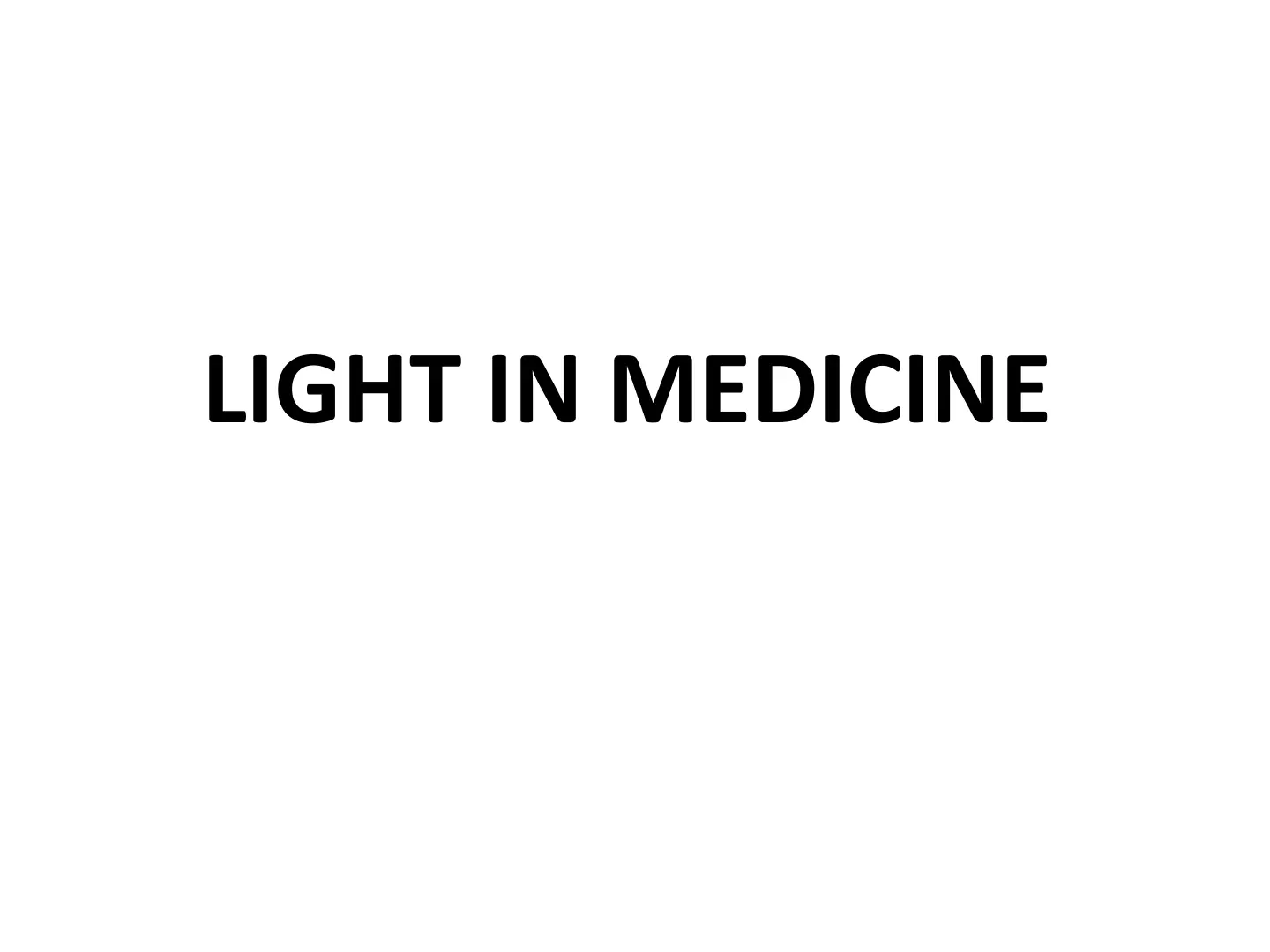 غلاف تقرير LIGHT IN MEDICINE