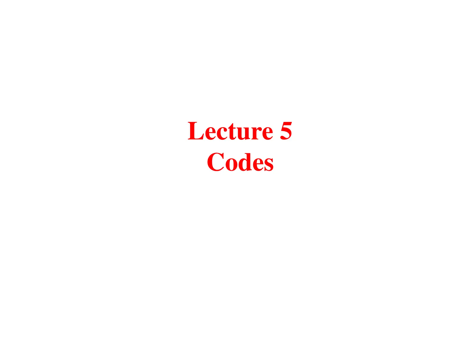 غلاف تقرير Lecture 5 Codes