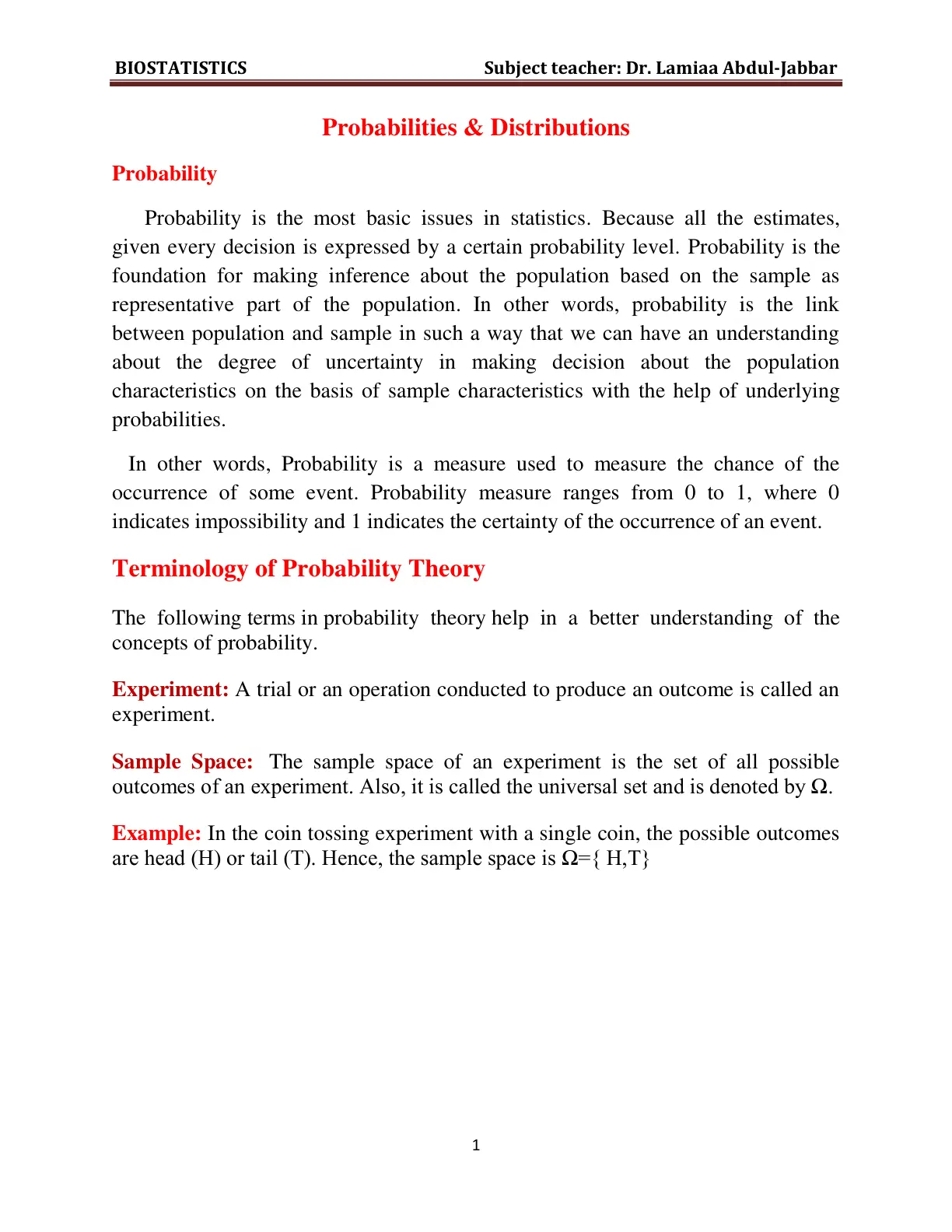 غلاف تقرير BIOSTATISTICS