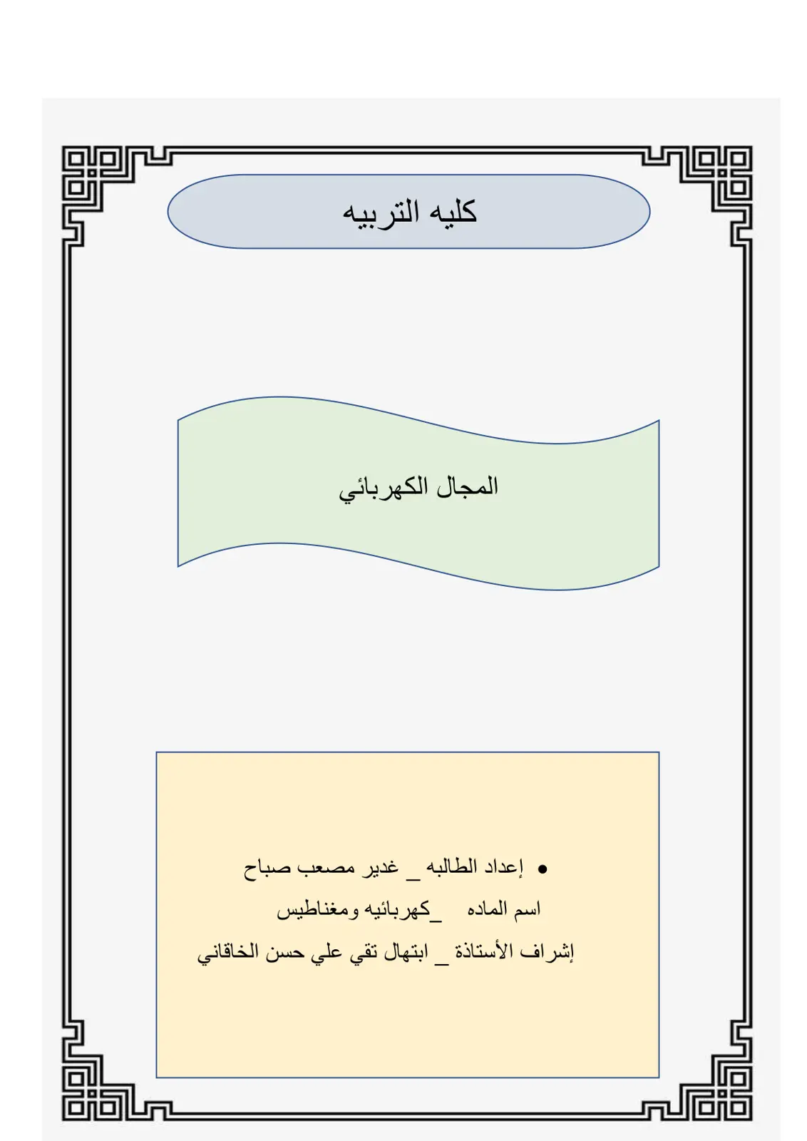غلاف تقرير المجال الكهربائي