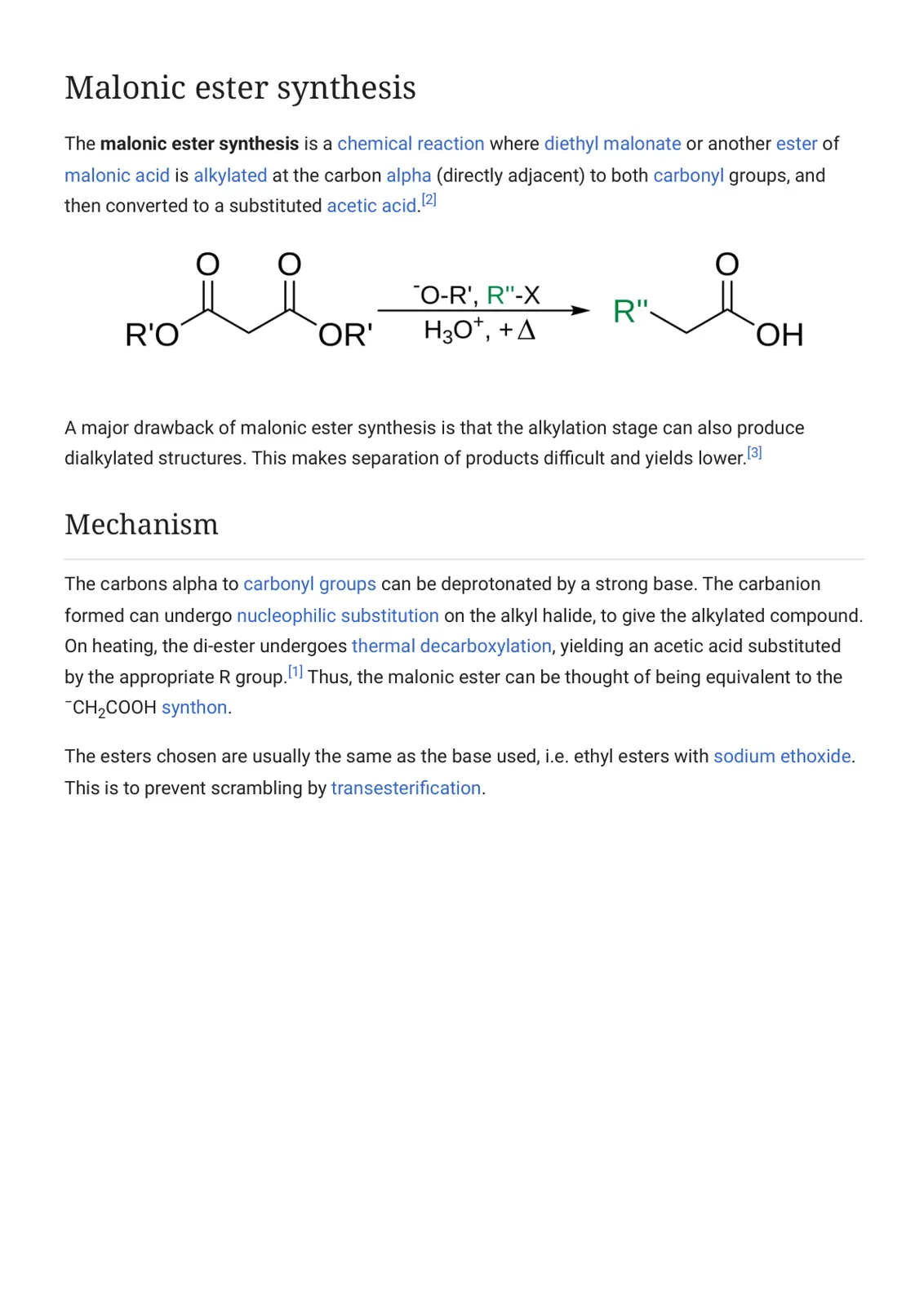 غلاف تقرير Malonic Ester Synthesis