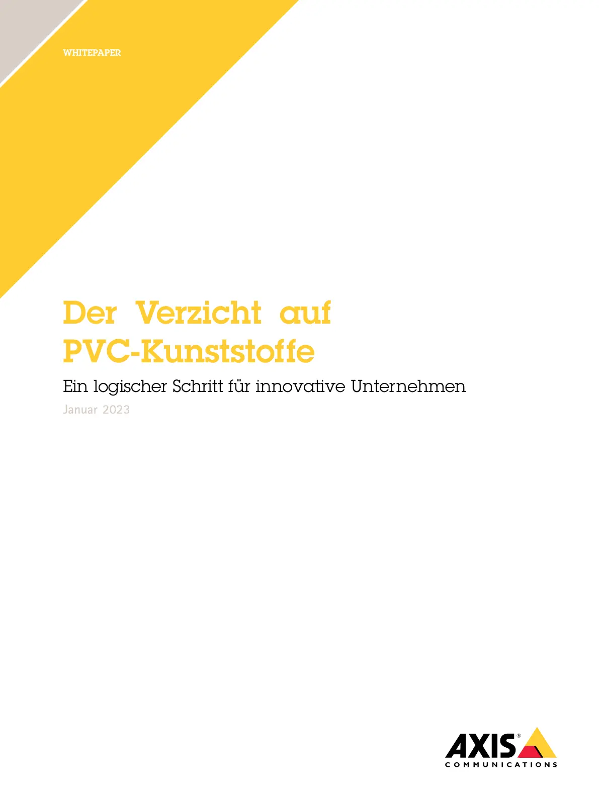 غلاف تقرير Der Verzicht auf PVC-Kunststoffe: Ein logischer Schritt für innovative Unternehmen