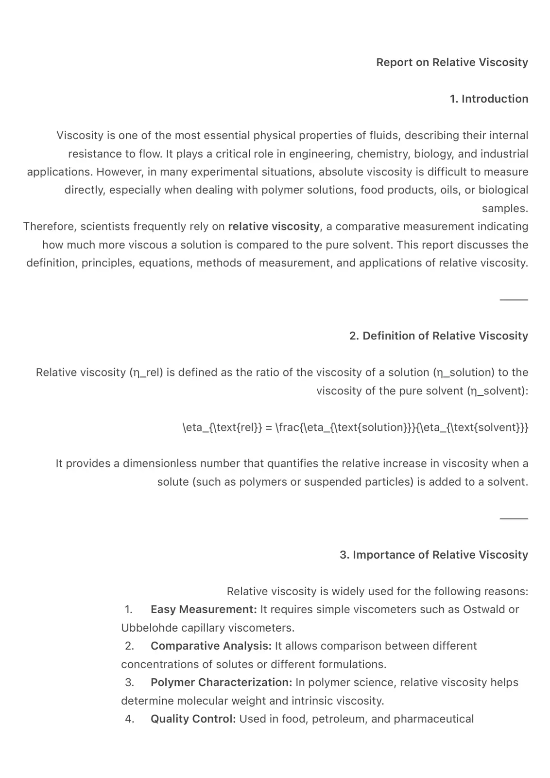 غلاف تقرير Report on Relative Viscosity