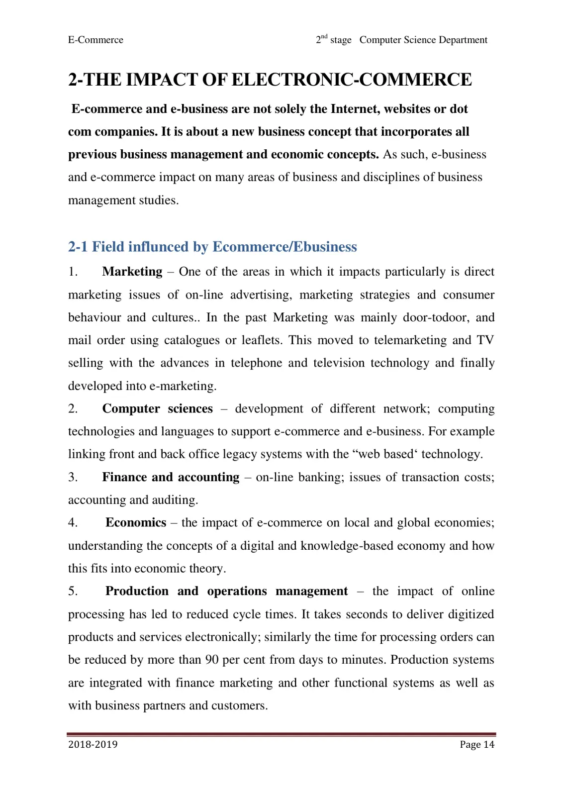 غلاف تقرير E-Commerce