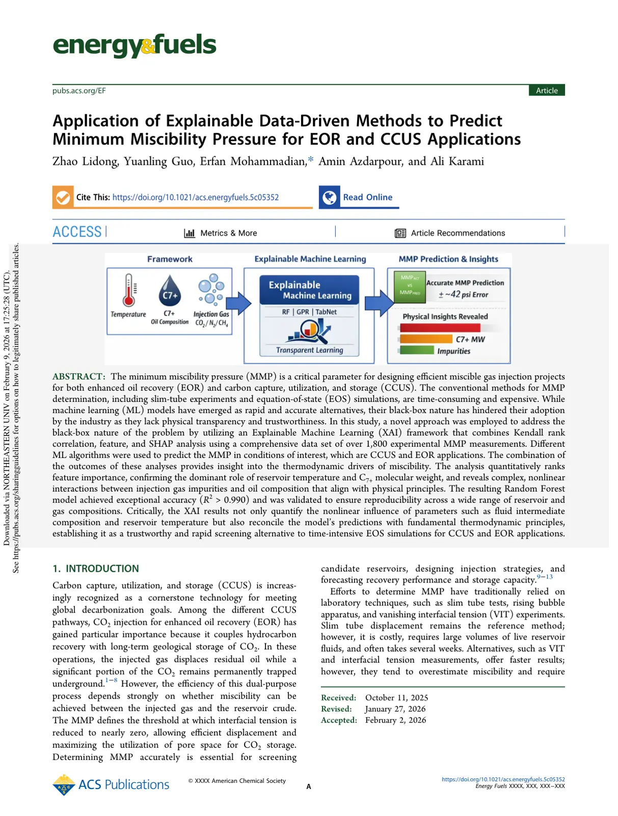 غلاف تقرير Application of Explainable Data-Driven Methods to Predict Minimum Miscibility Pressure for EOR and CCUS Applications