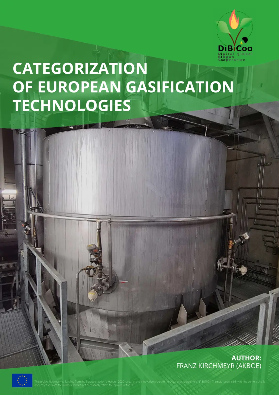 غلاف تقرير DiBiCoo - Categorization of European Gasification Technologies