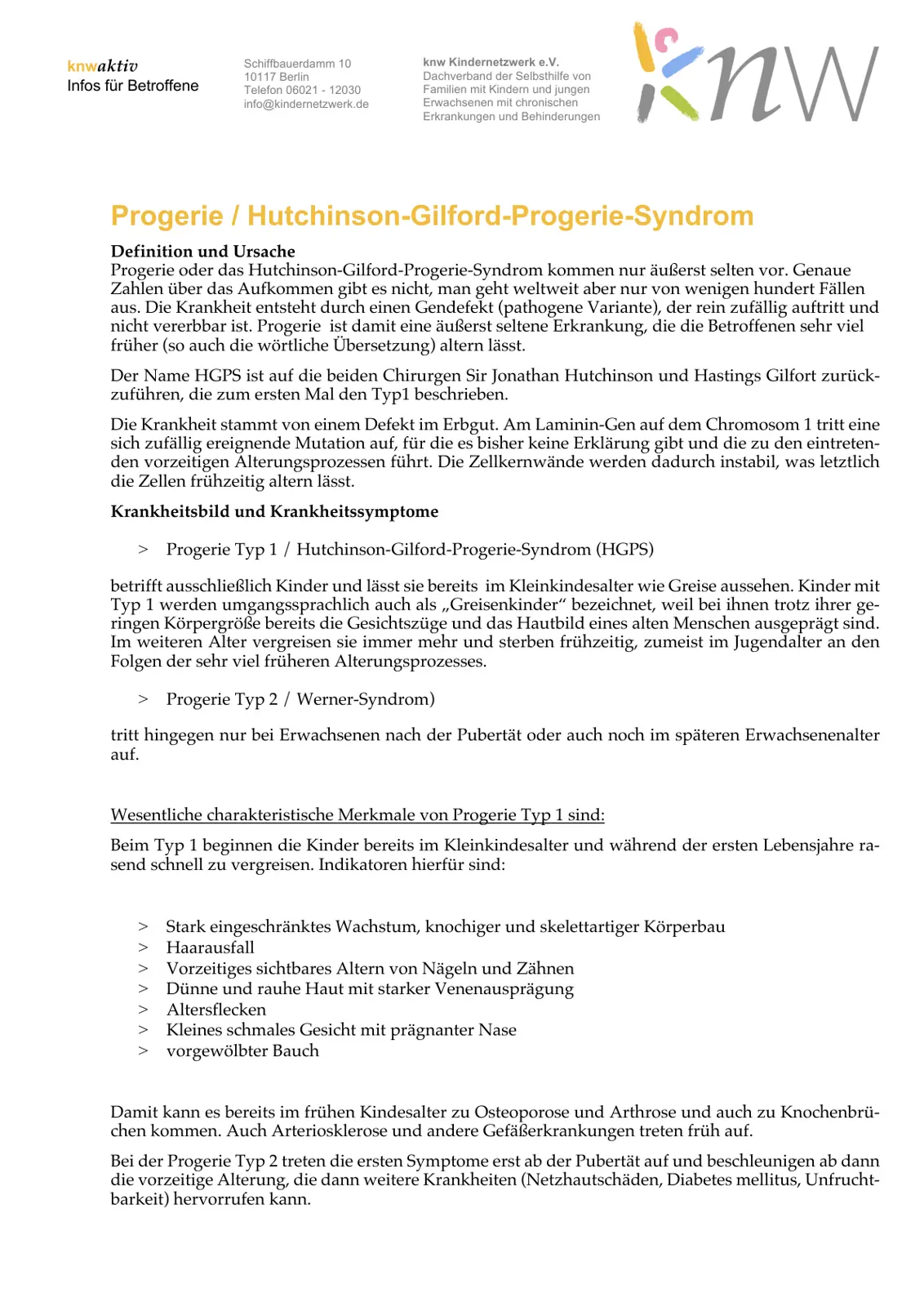 غلاف تقرير Progerie / Hutchinson-Gilford-Progerie-Syndrom Definition und Ursache