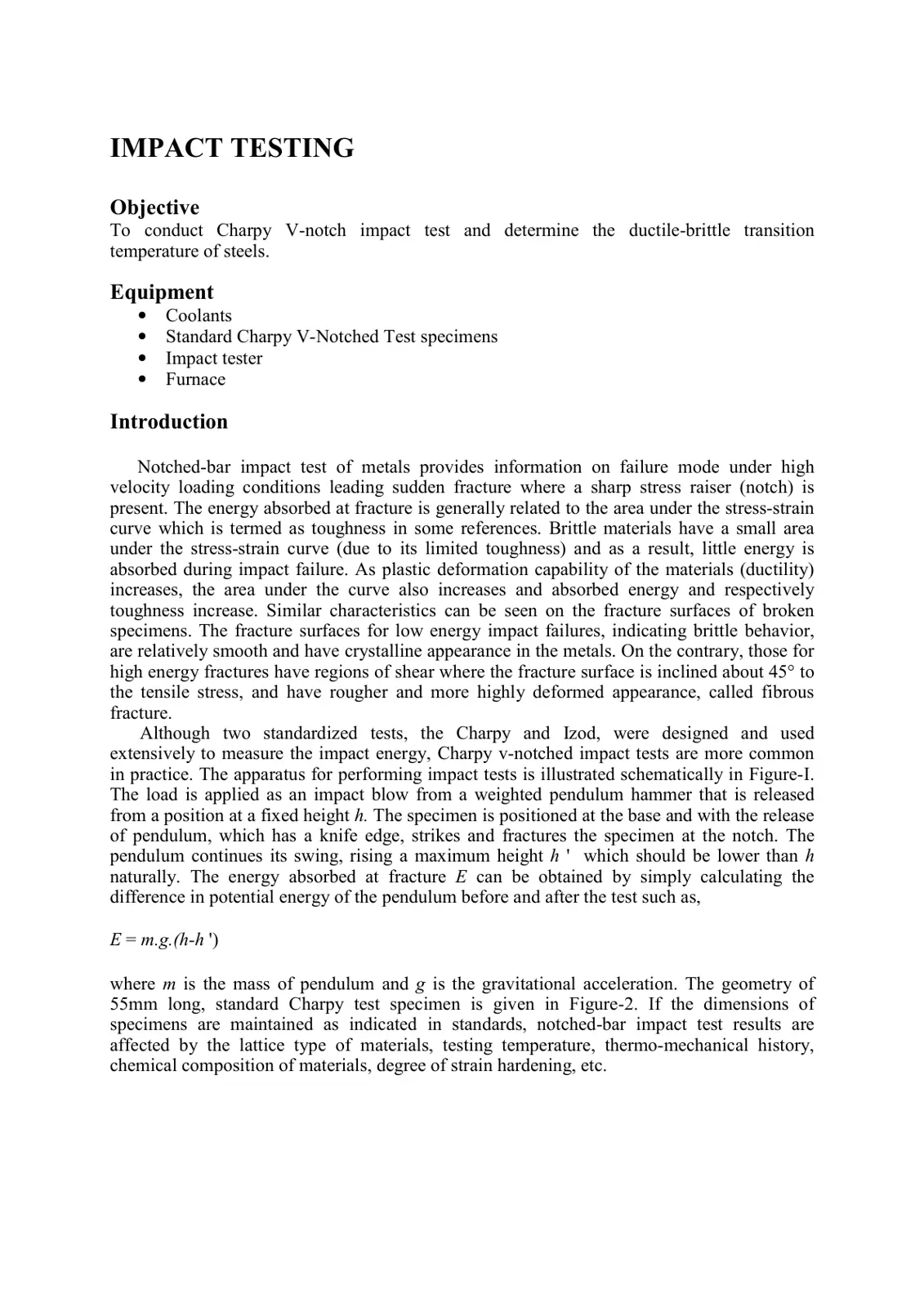 غلاف تقرير IMPACT TESTING