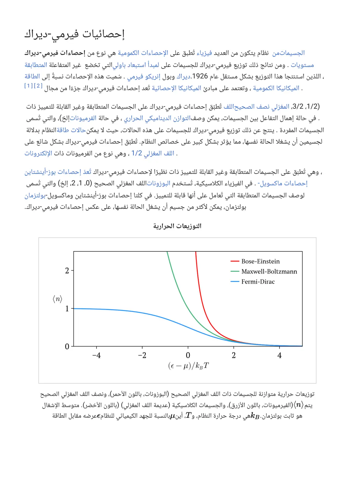 غلاف تقرير إحصائيات فيرمي-ديراك