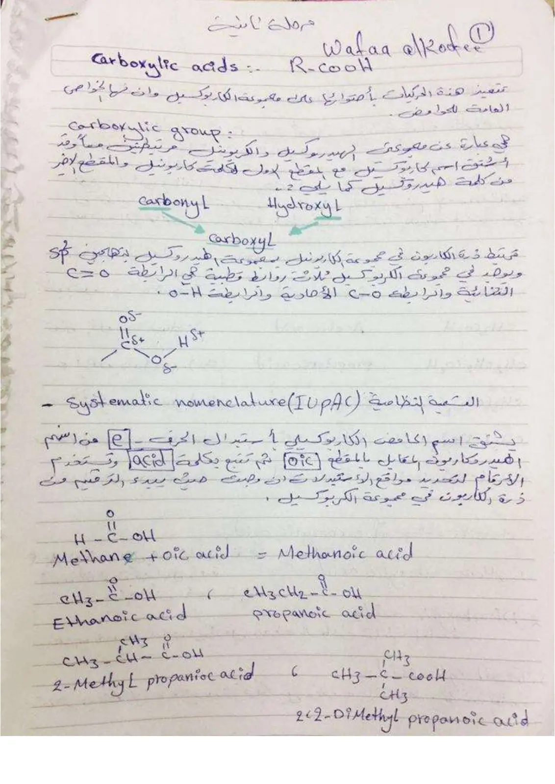 غلاف تقرير Carboxylic acids