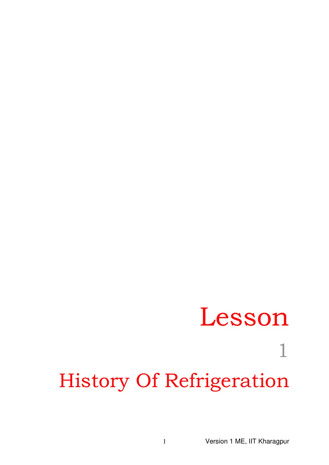 غلاف تقرير History of Refrigeration - Lesson 1