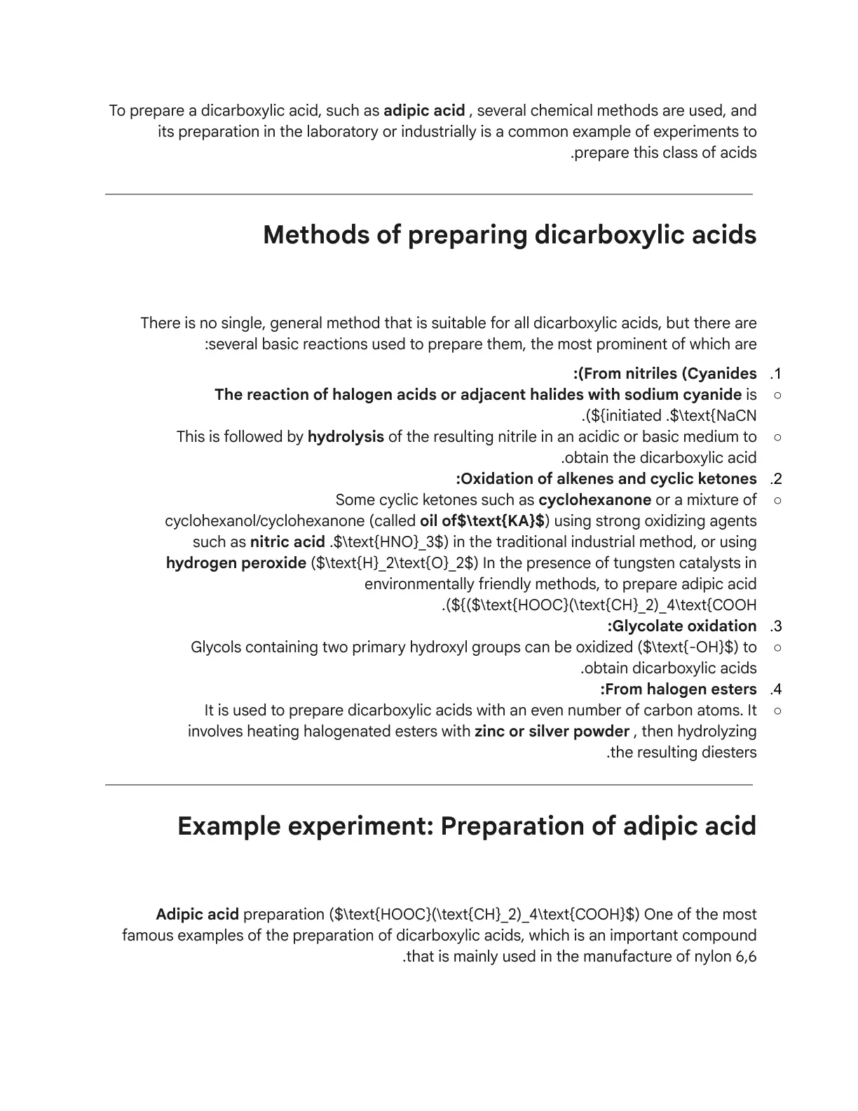 غلاف تقرير Methods of Preparing Dicarboxylic Acids