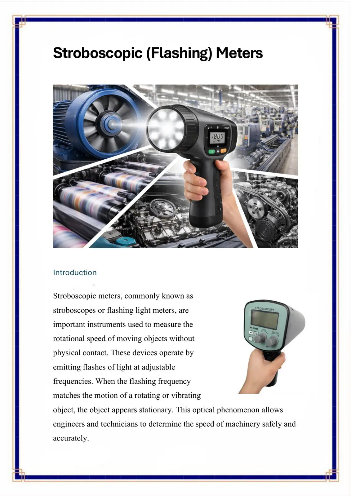 غلاف تقرير Stroboscopic (Flashing) Meters
