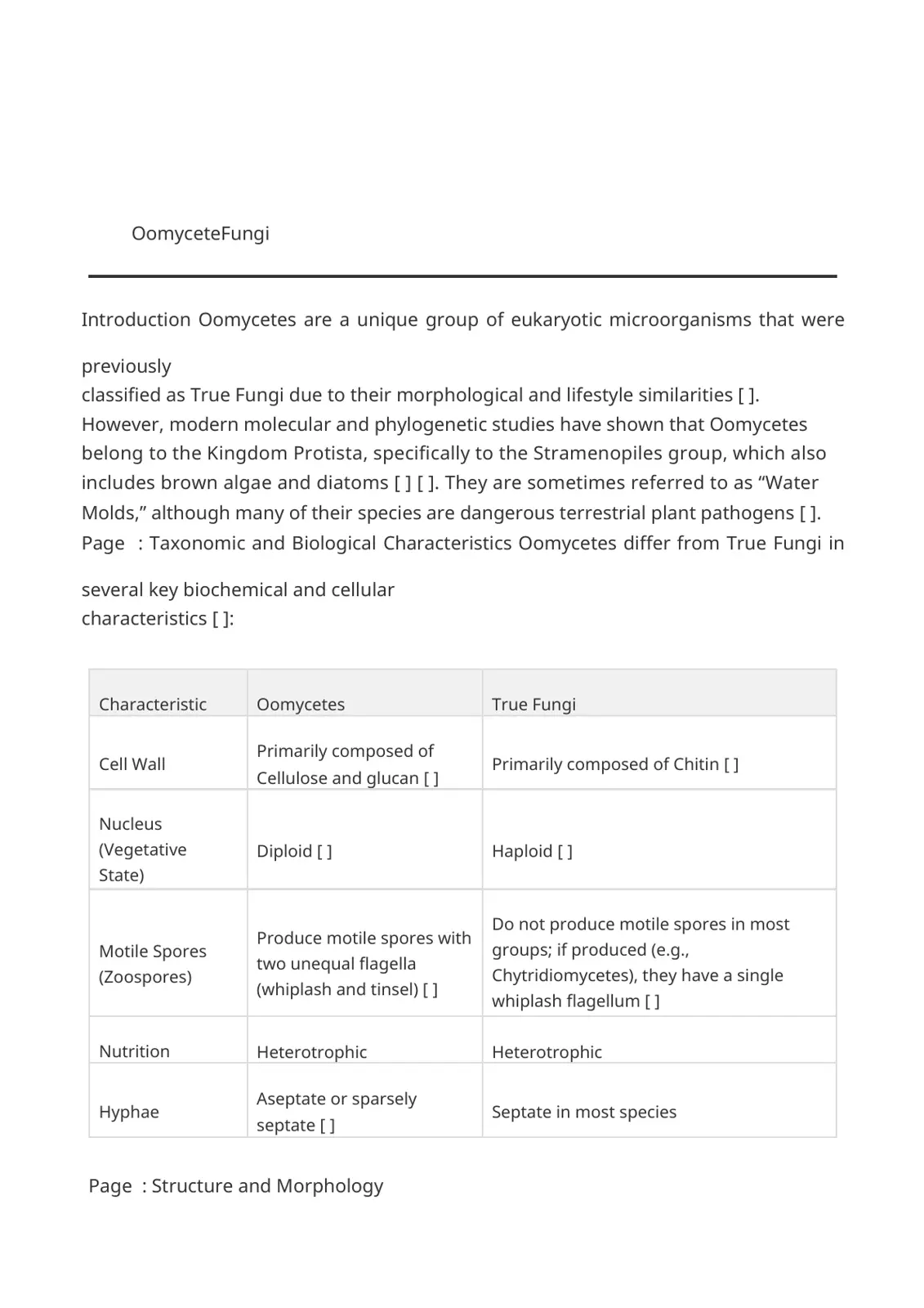 غلاف تقرير Oomycete Fungi