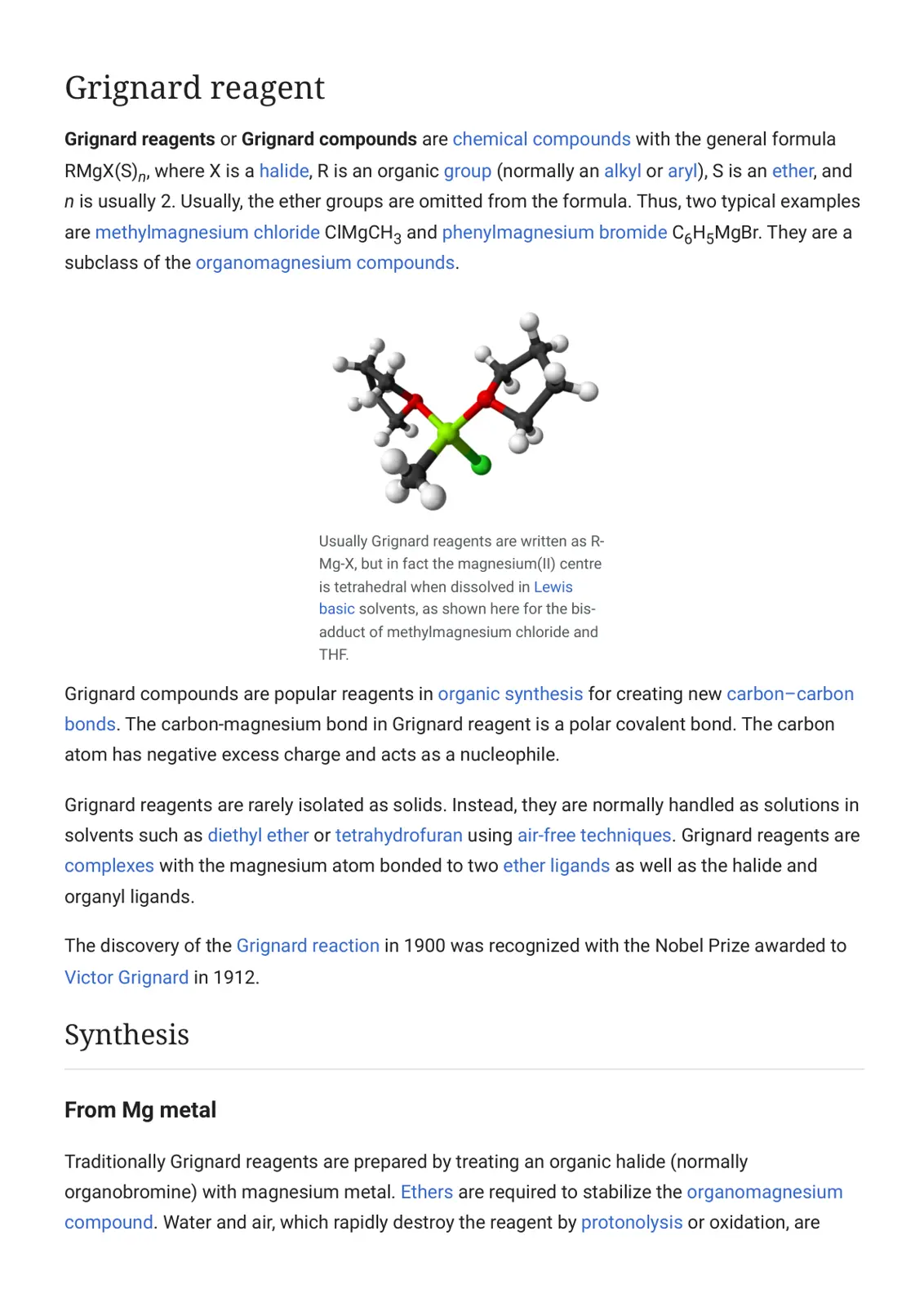 غلاف تقرير Grignard reagent