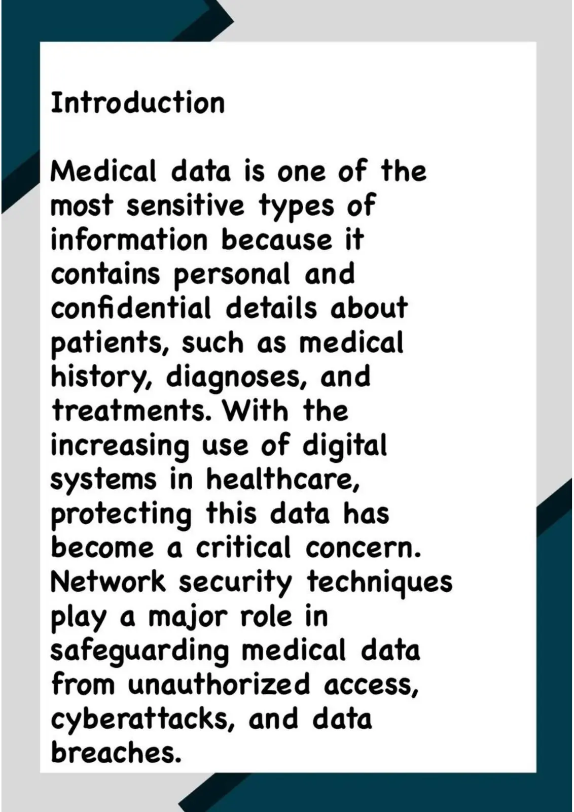 غلاف تقرير Medical Data and Network Security