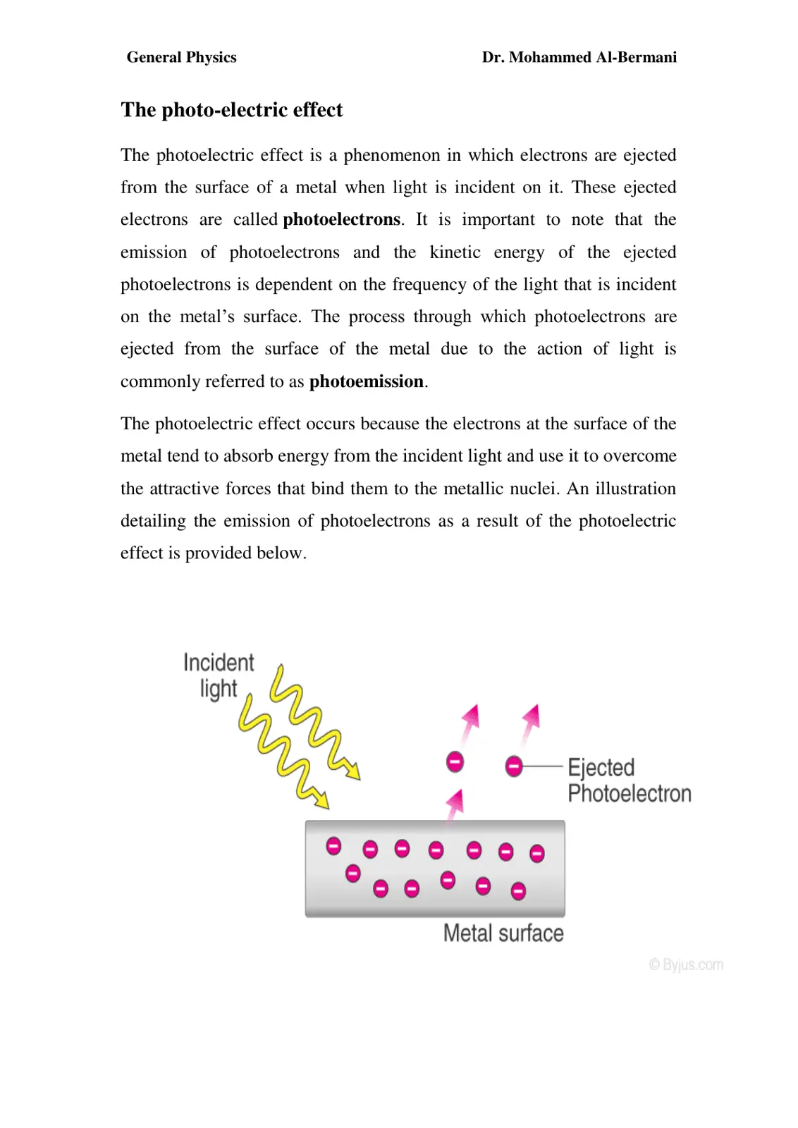 غلاف تقرير The photo-electric effect