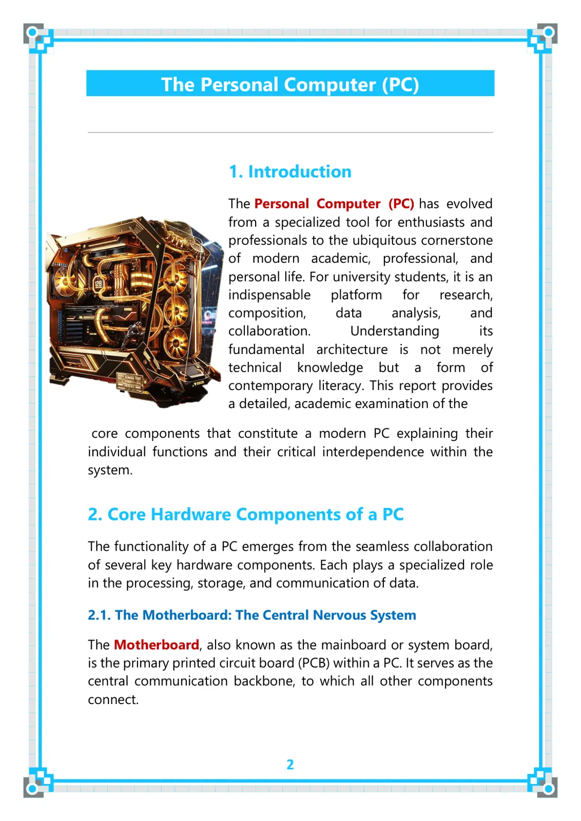 غلاف تقرير The Personal Computer (PC)